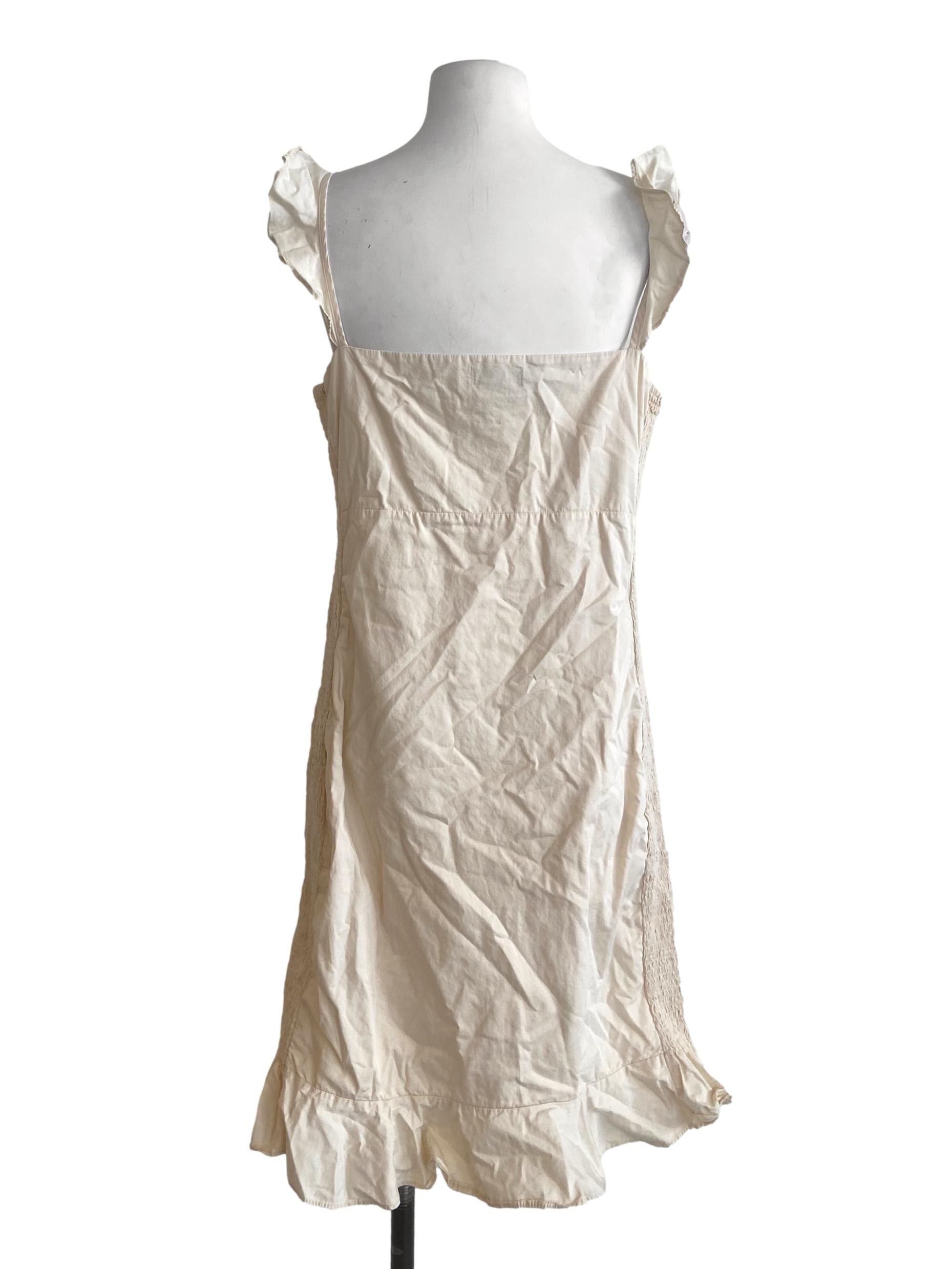 Egg Shell Button Down Shirt Dress