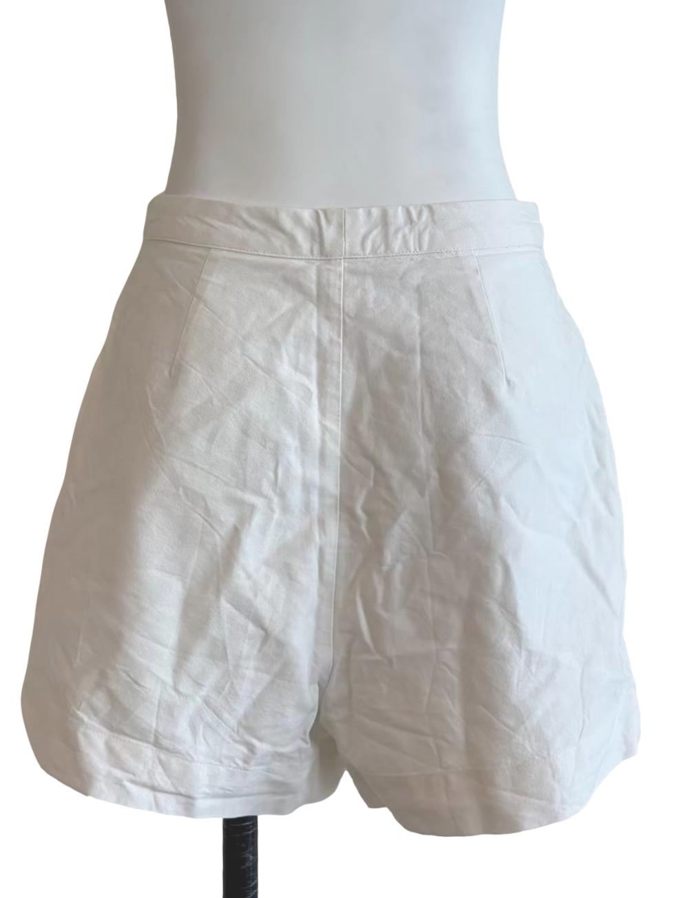 Off White Cotton Shorts