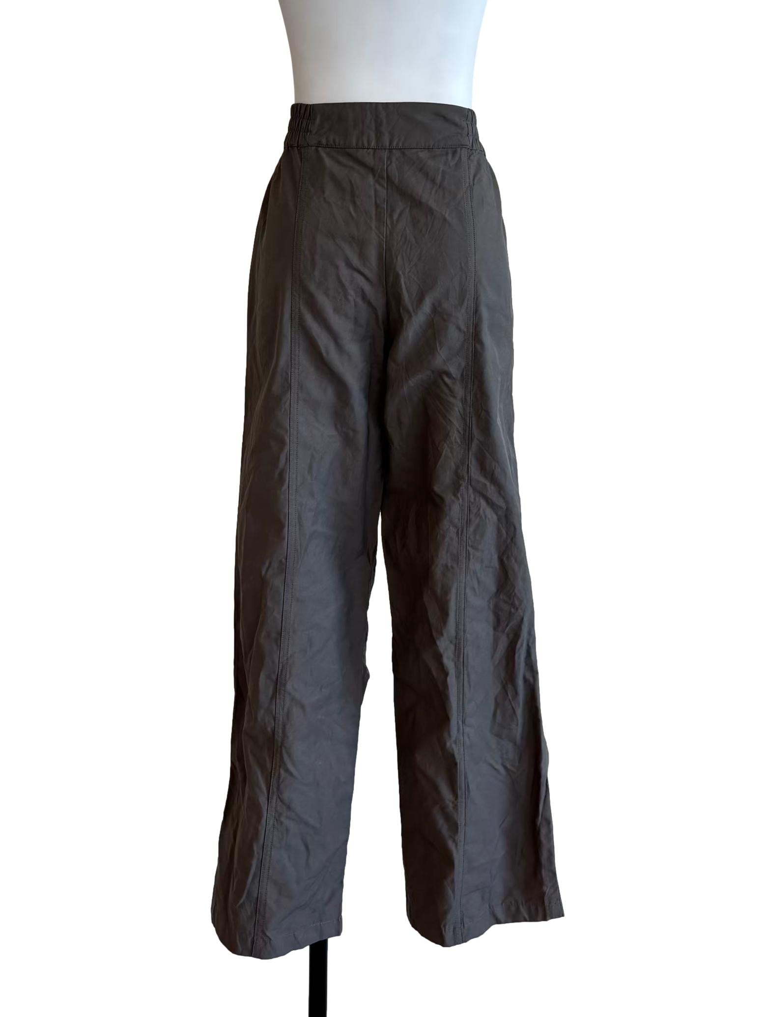 Carbon Grey Ruched Straight Pants