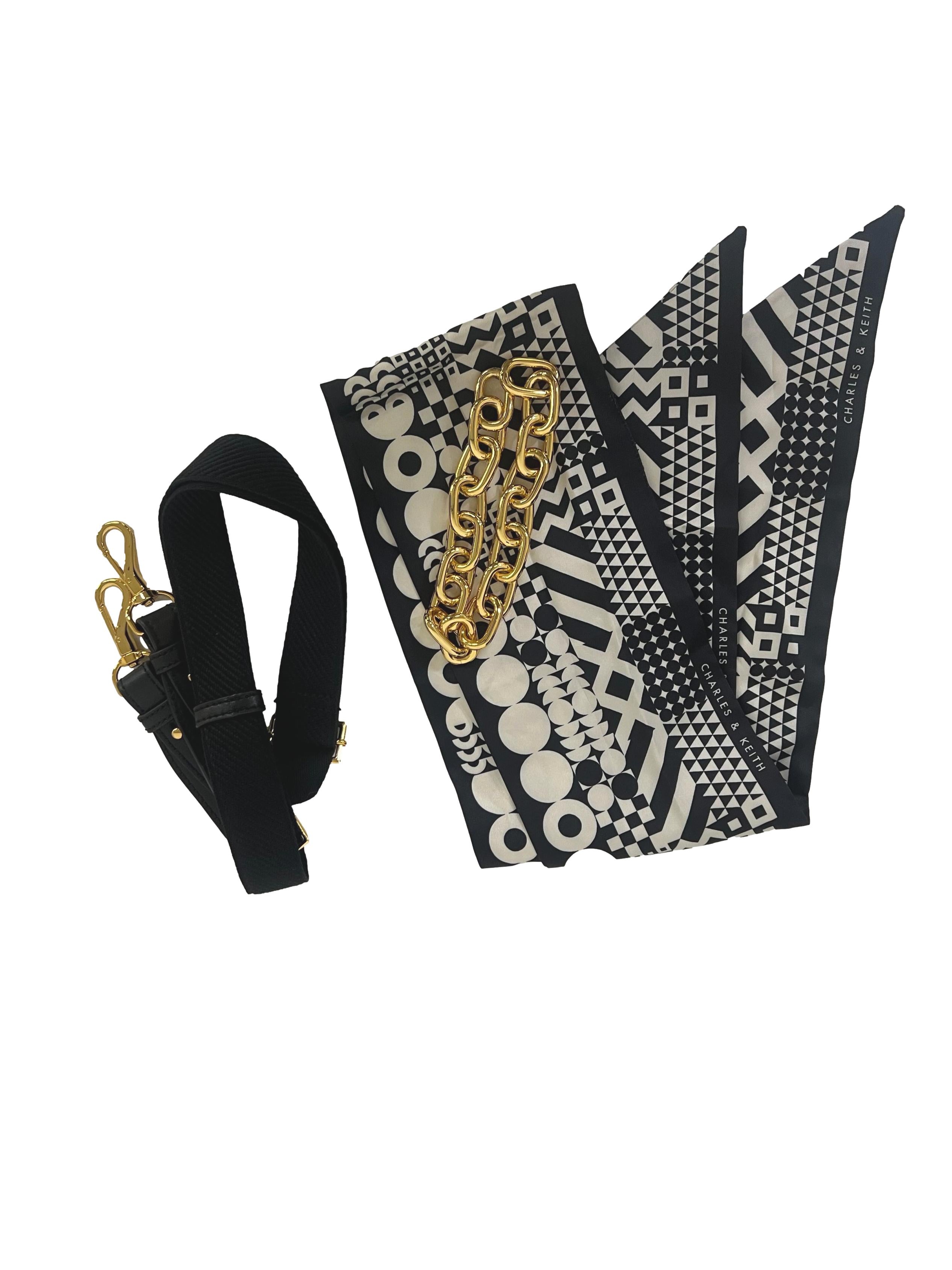 Black Mini Accott Scare Handle Quilted Bag