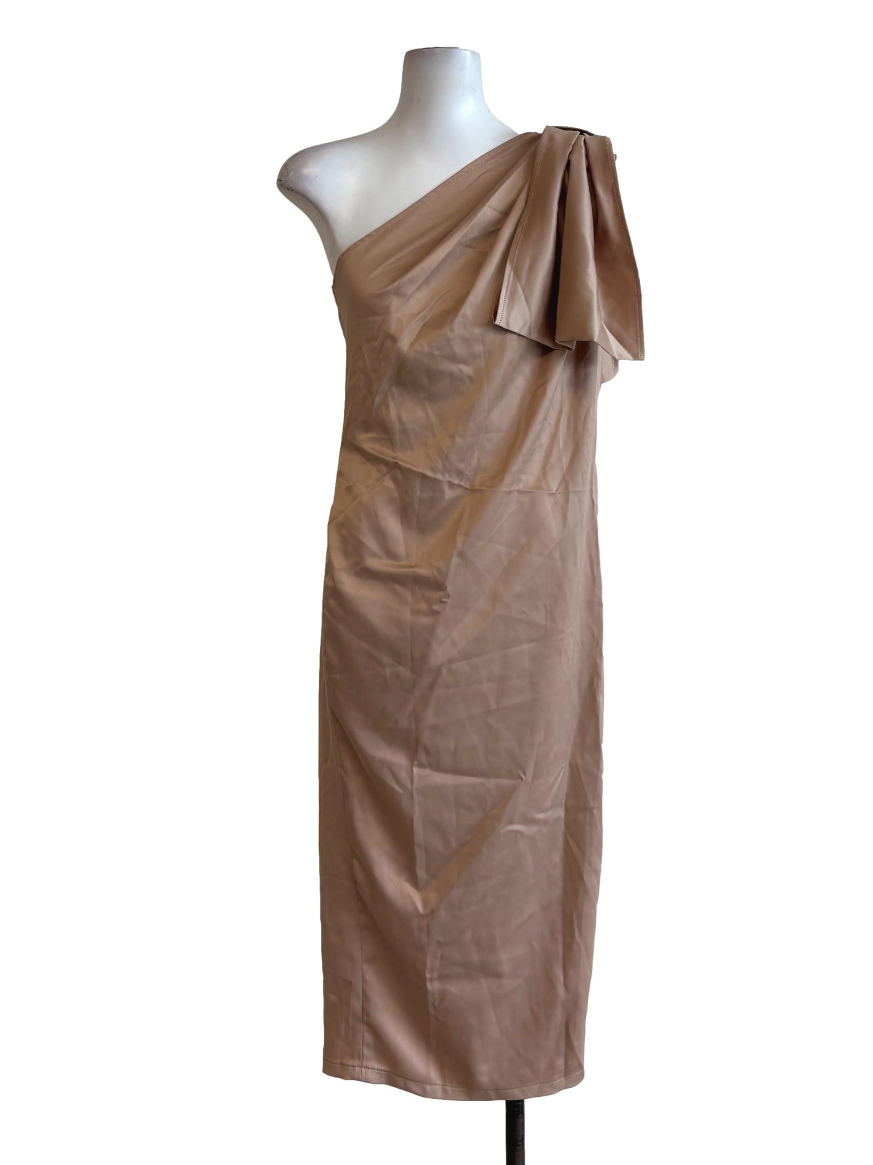 Cashmere Satin One Shoulder Dress