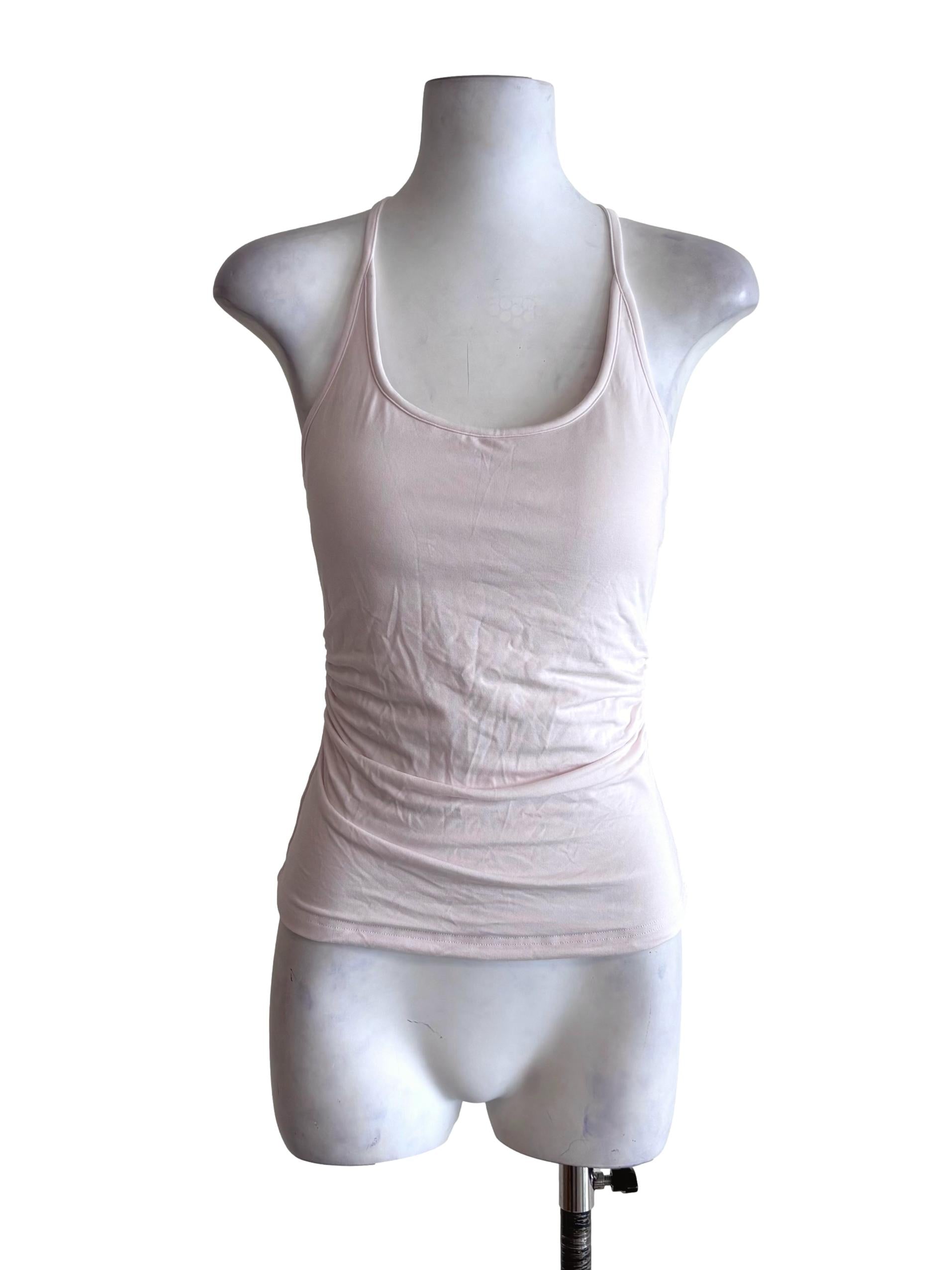 Light Pink Ruched Racerback Tank Top