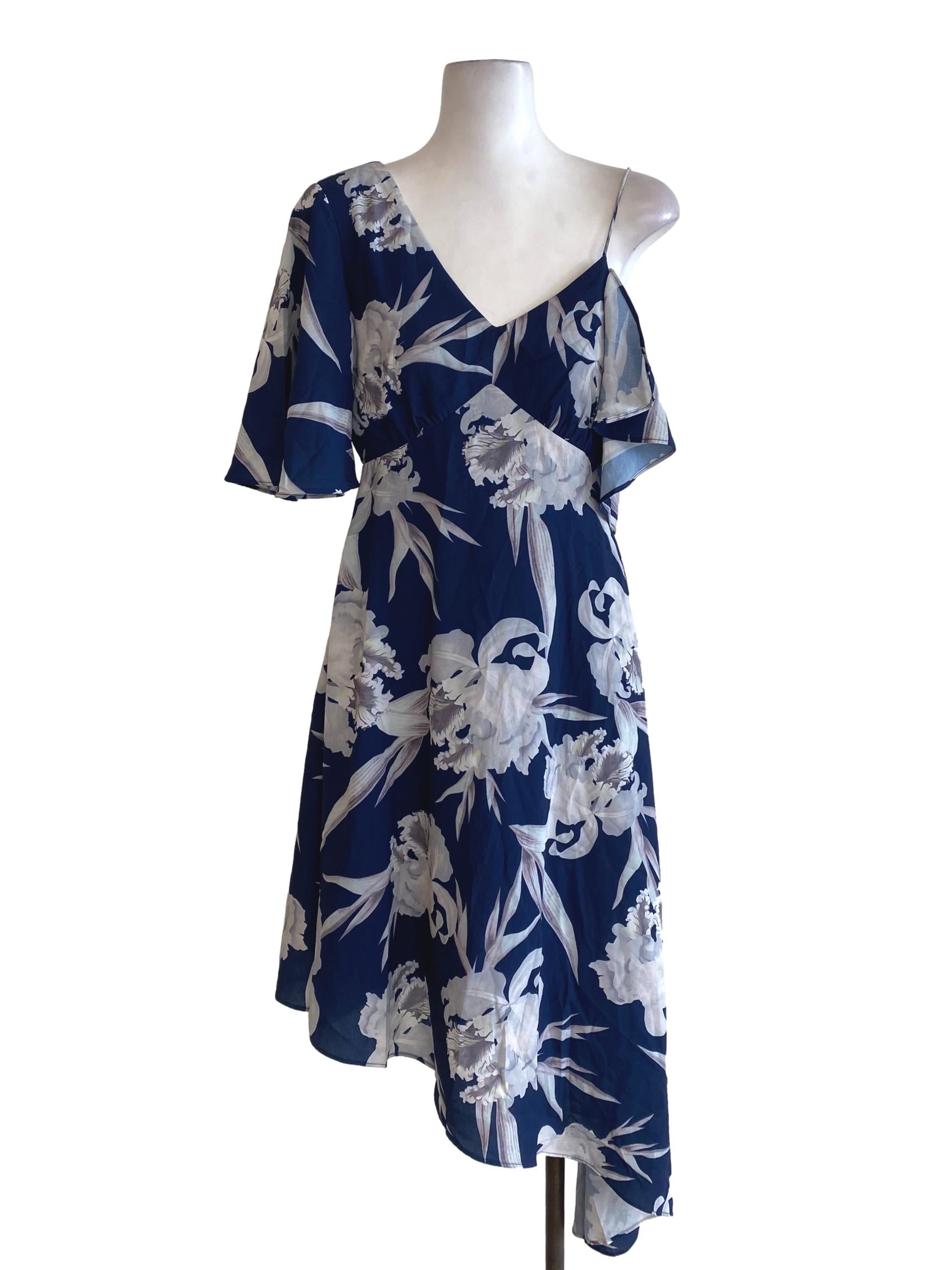 Navy Blue Floral Dress TCL