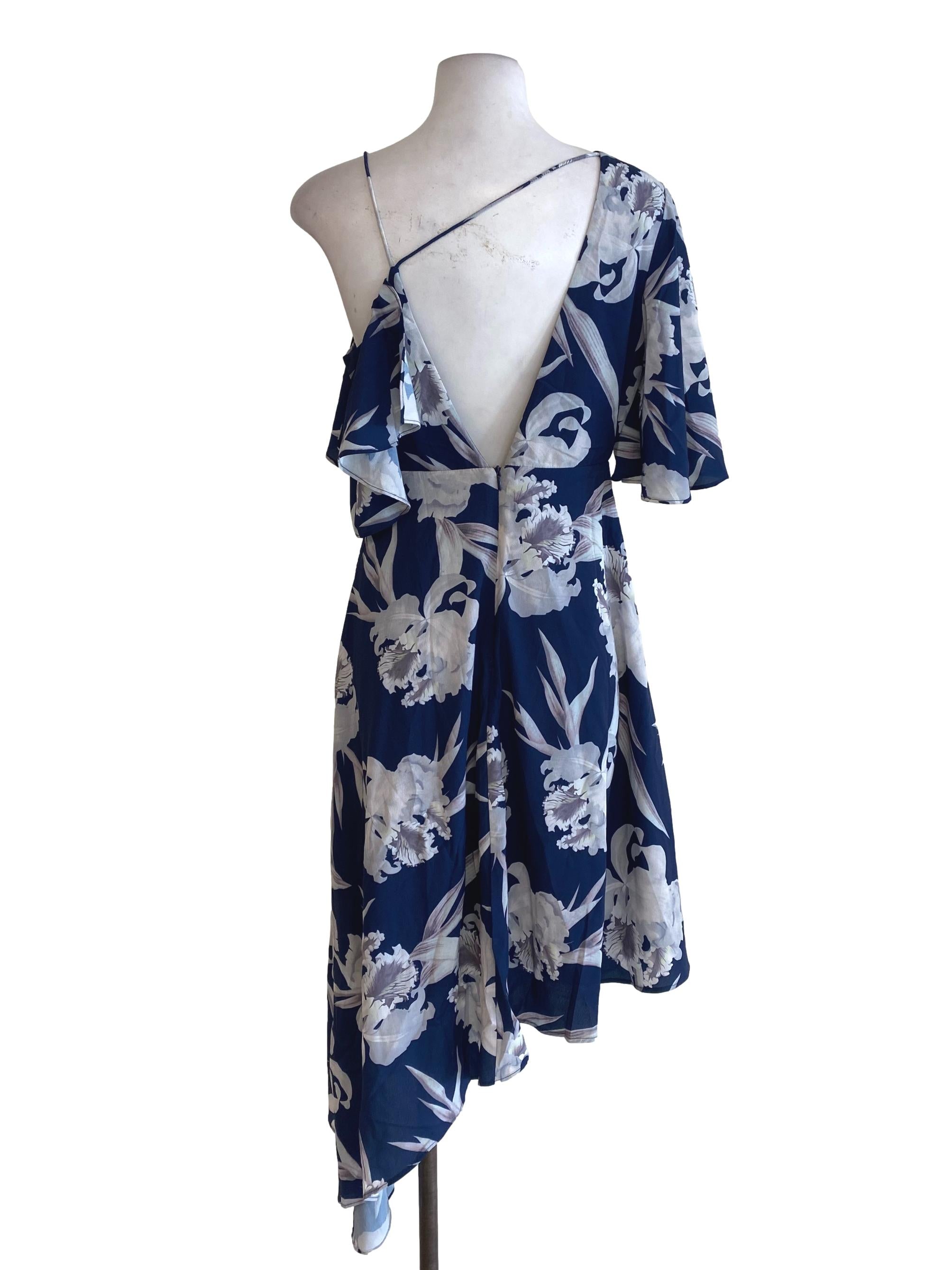 Navy Blue Floral Dress TCL