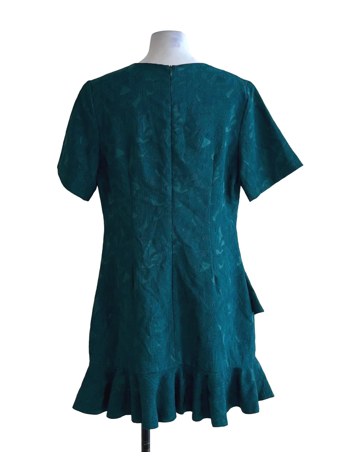 Fern Green Jewel Neckline Empire Dress