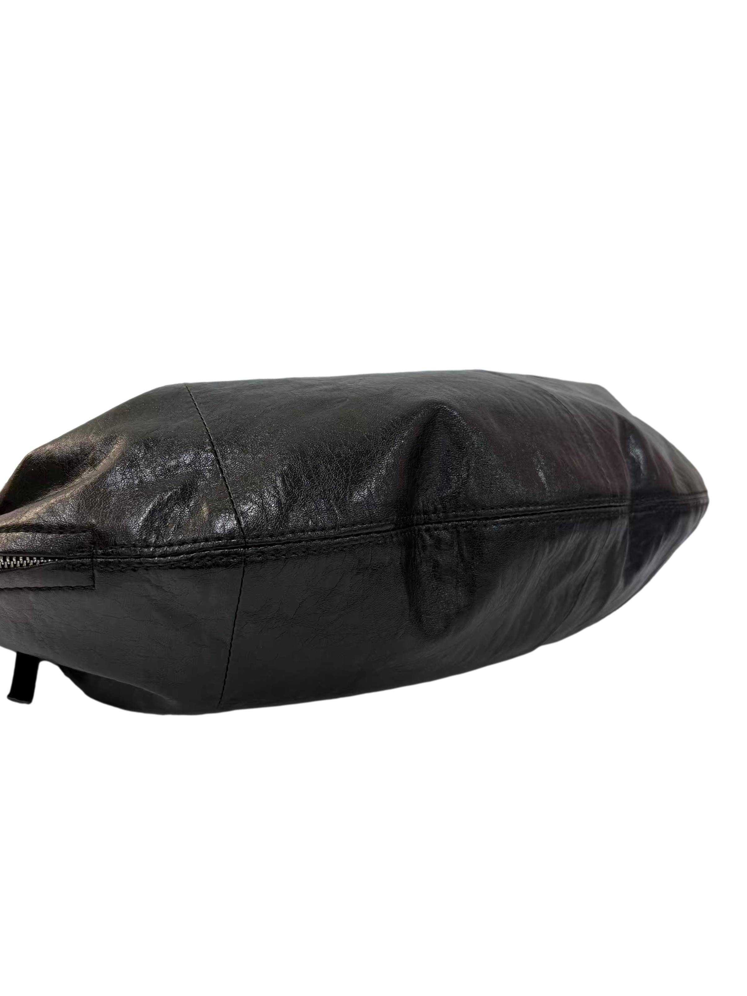 Black Large Croissant Crossbody Bag