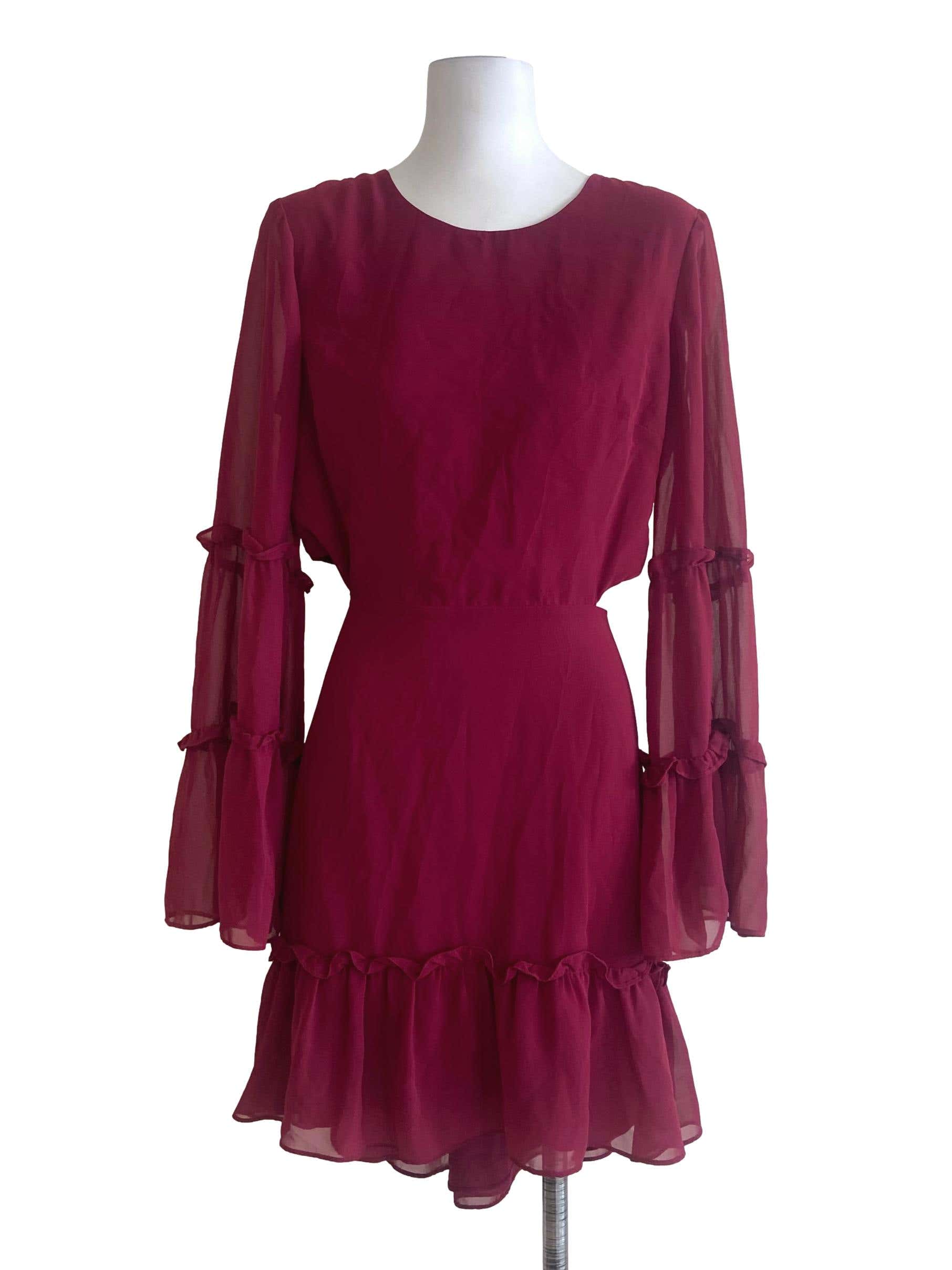Magenta Purple Cut Out Dress