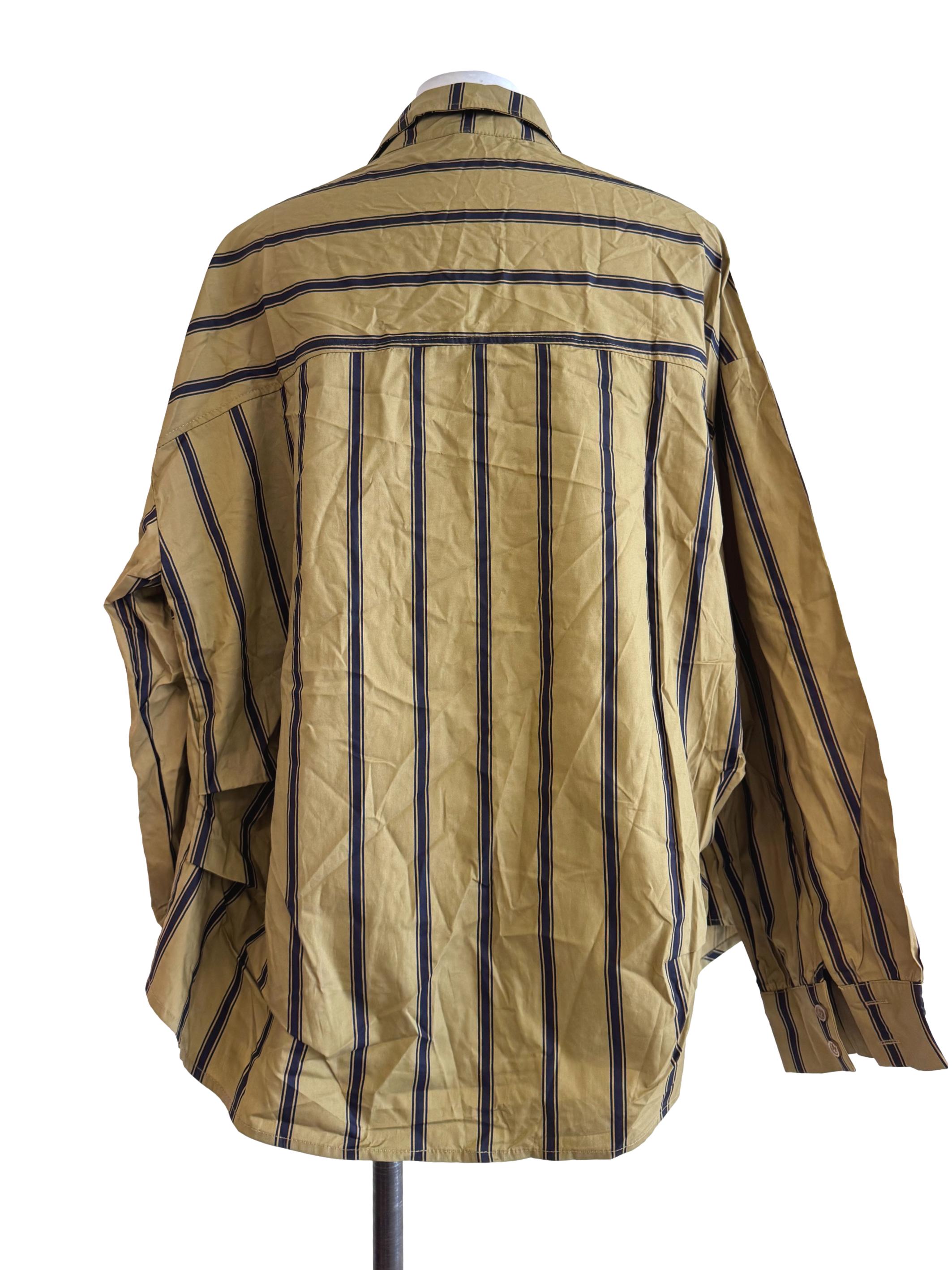 Pear Green Stripe Long Sleeve Oversize Shirt