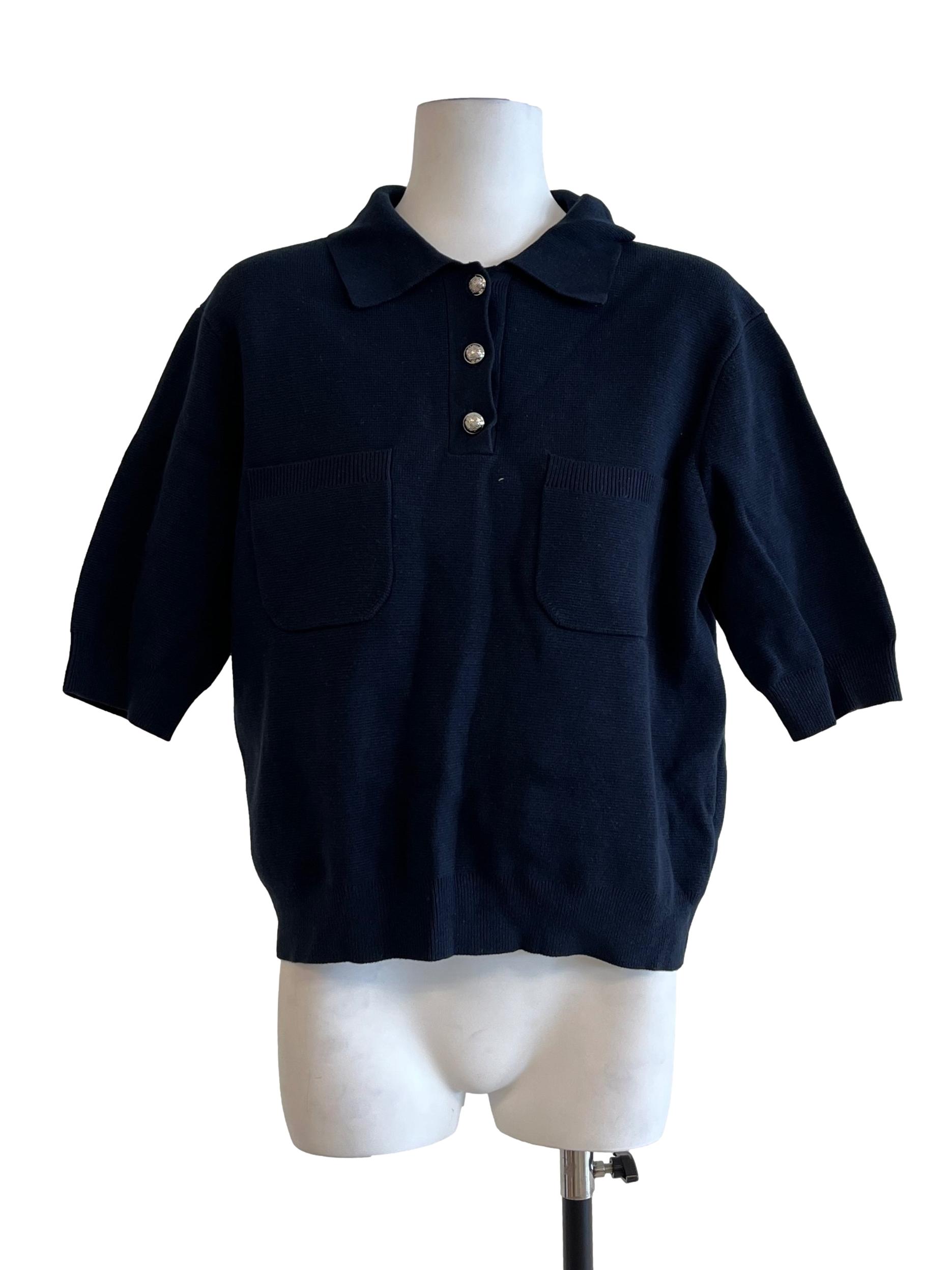 Denim Blue Short Sleeve Top