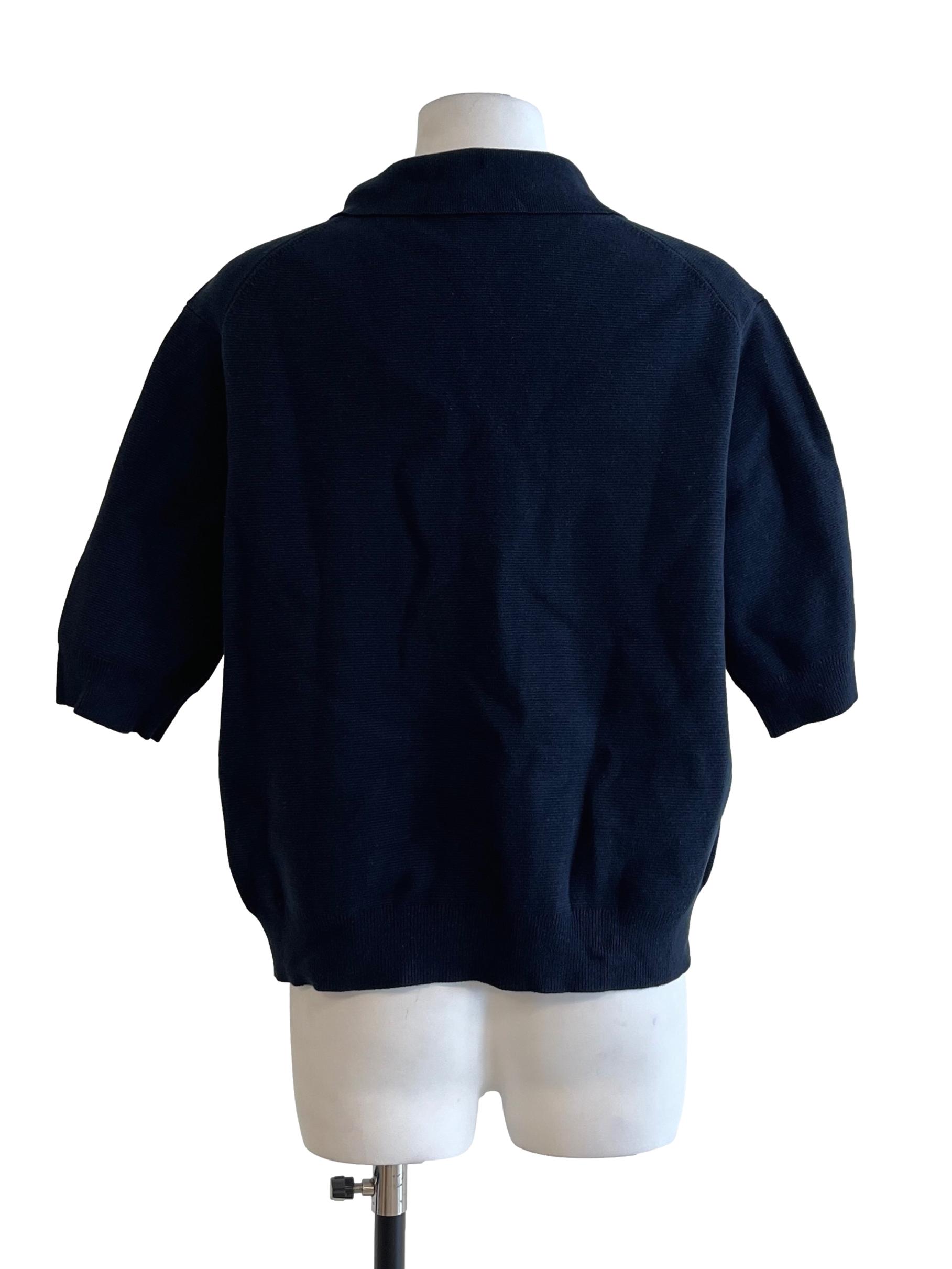 Denim Blue Short Sleeve Top