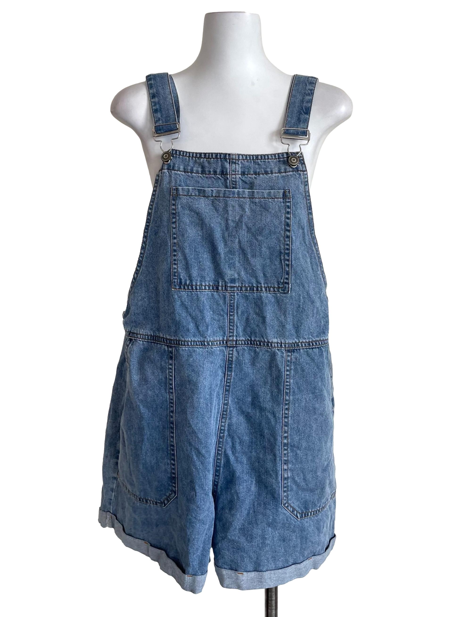 Ash Blue Cuffed Jean Romper