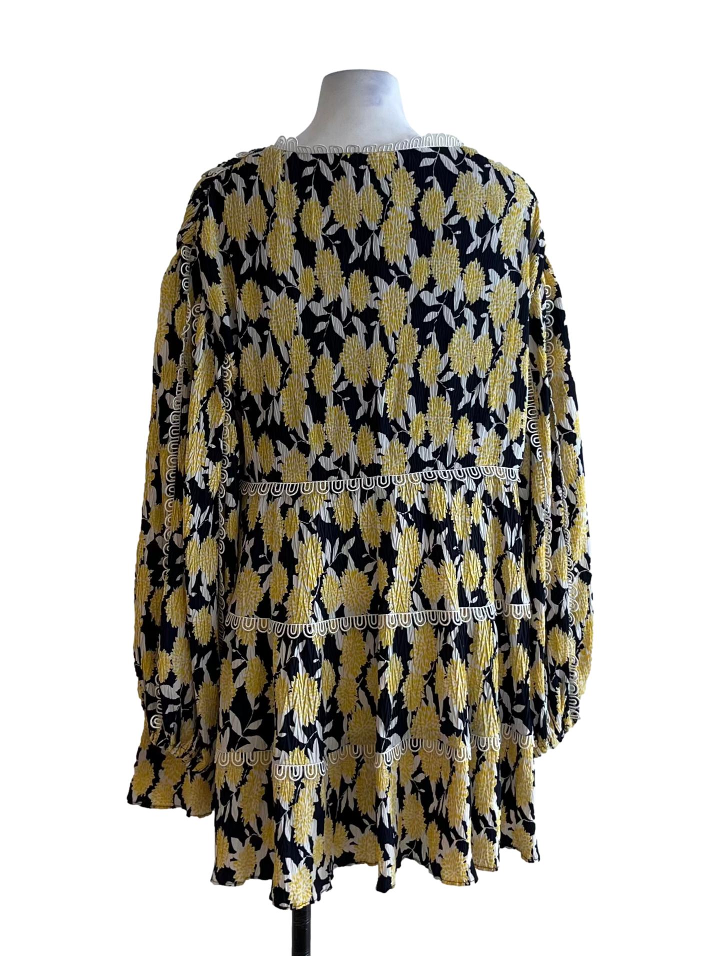Navy Blue V-Neckline Empire Dress