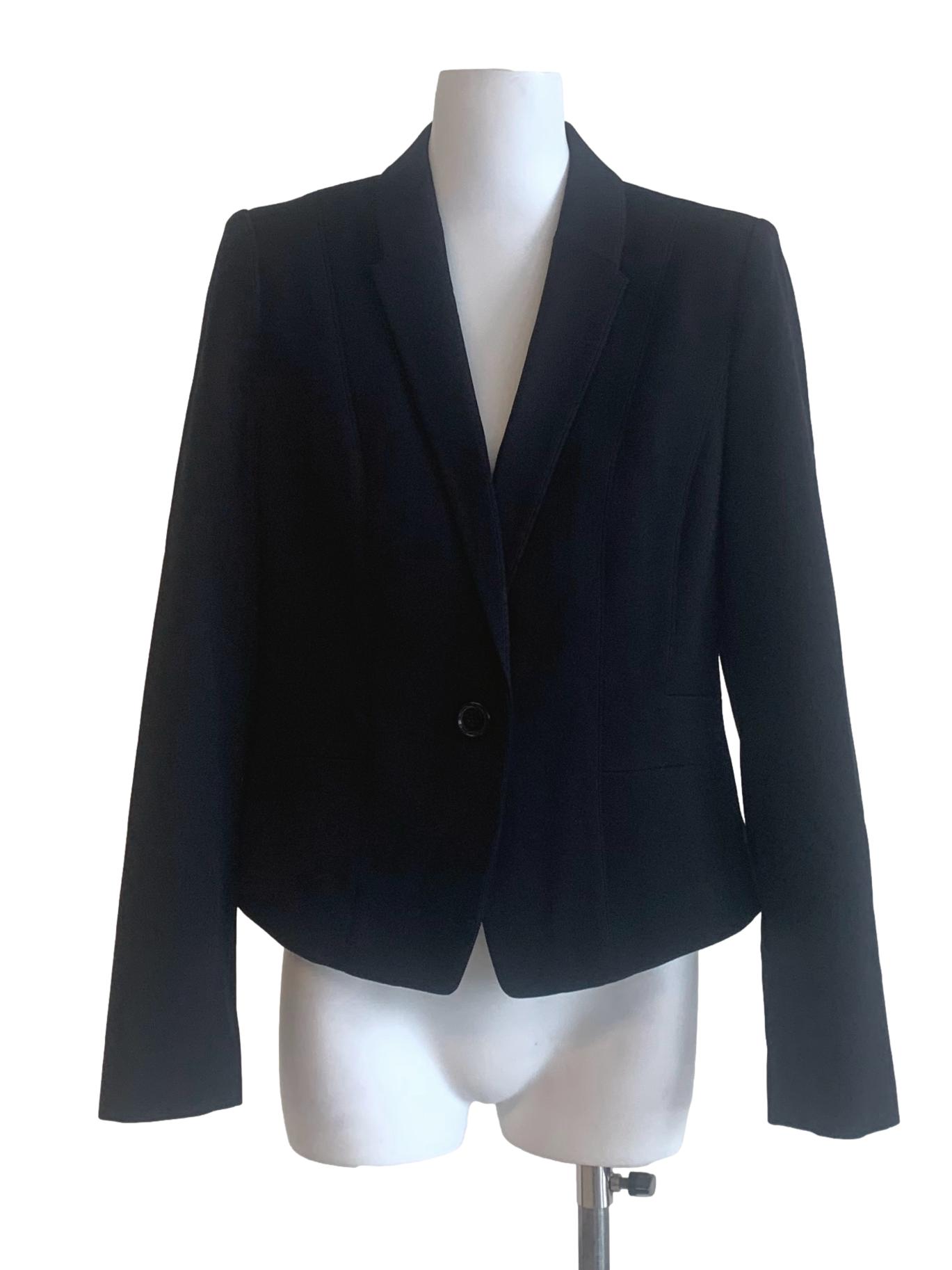 Ink Black Single Breasted Blazer