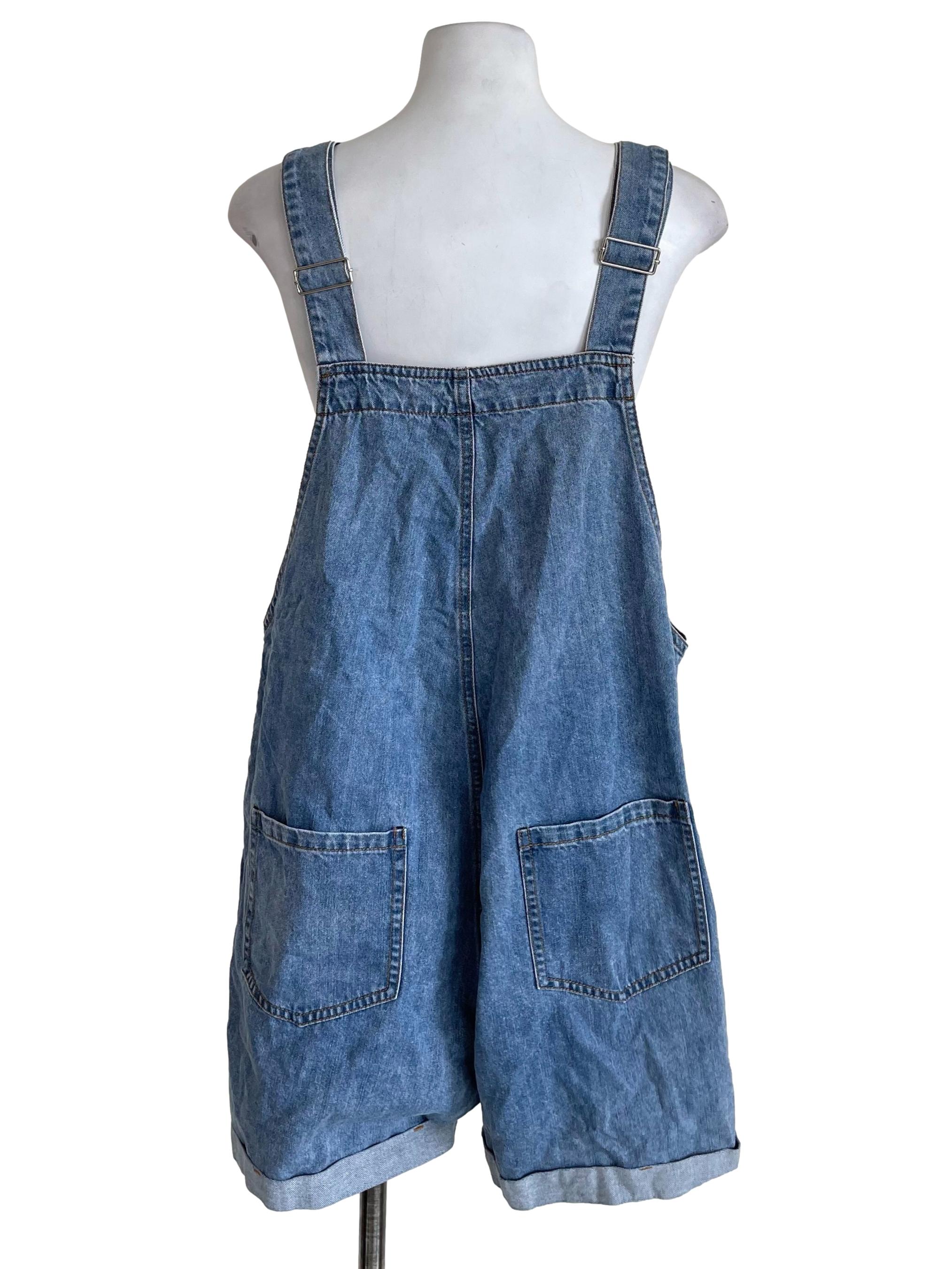 Ash Blue Cuffed Jean Romper