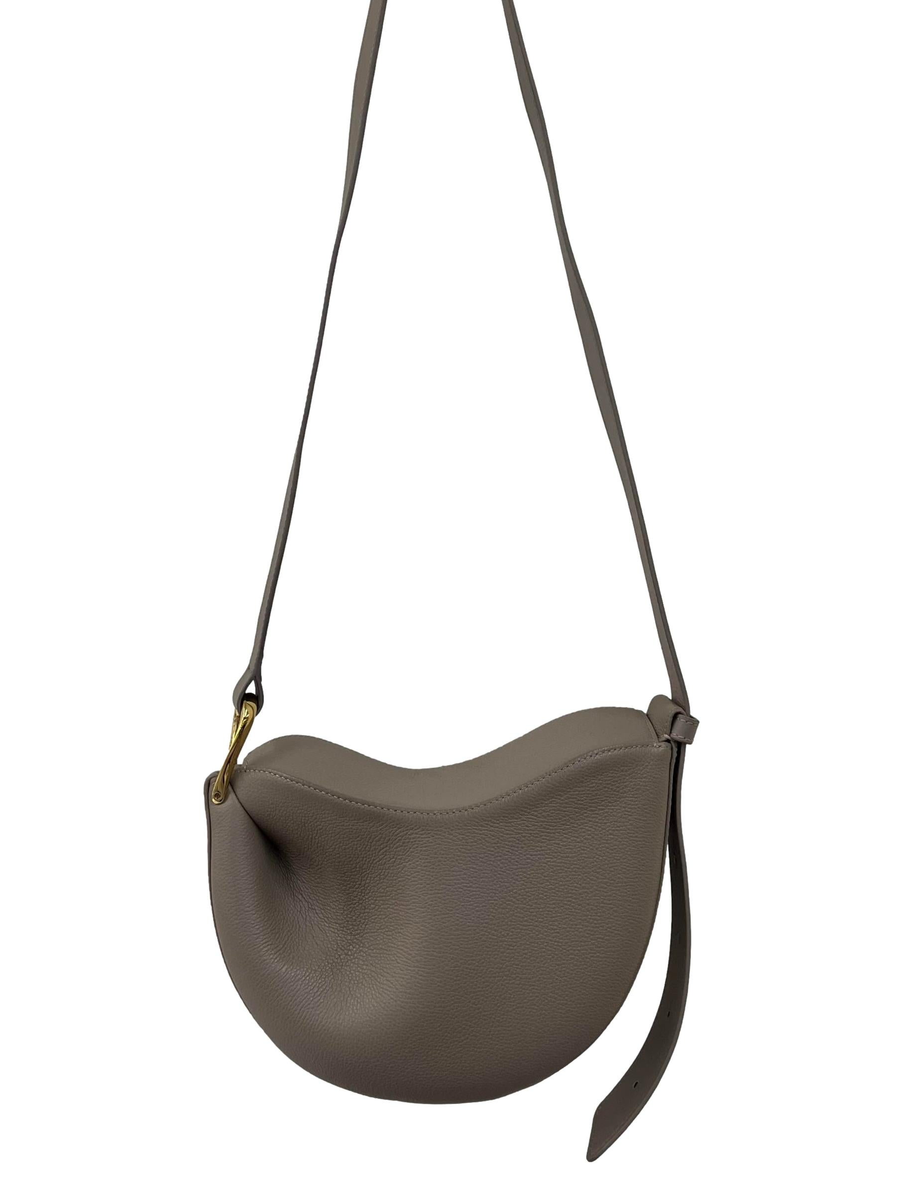Light Grey Leather Polene Crossbody Bag CSN