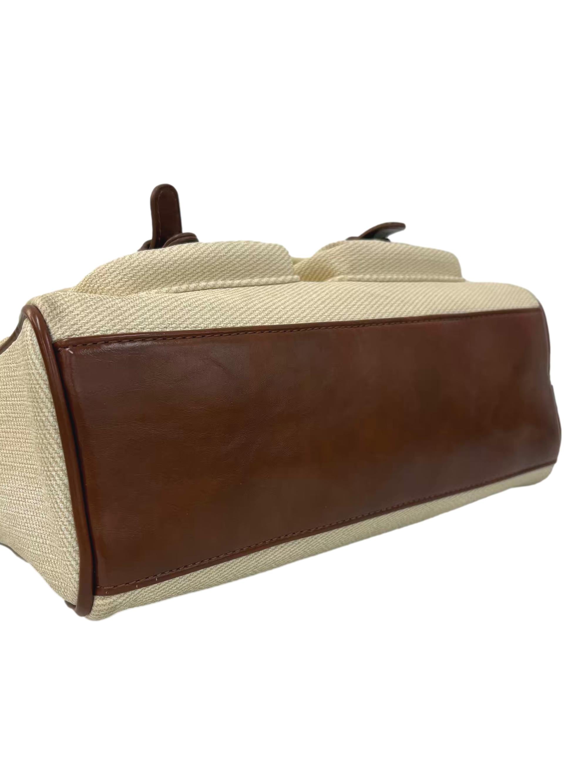 Beige Buckled Pocket Shoulder Bag