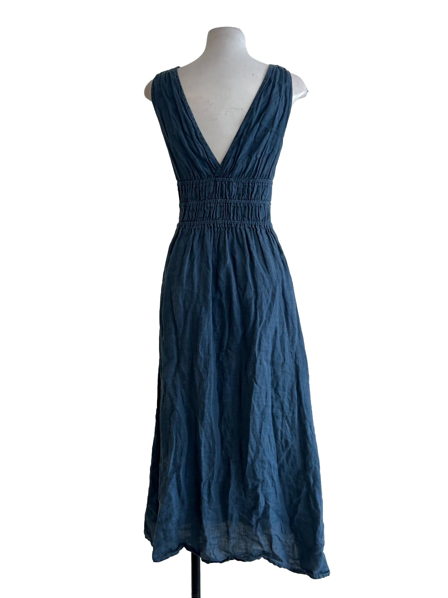 Violet Linen Midi Dress In Ash - Blue CSN