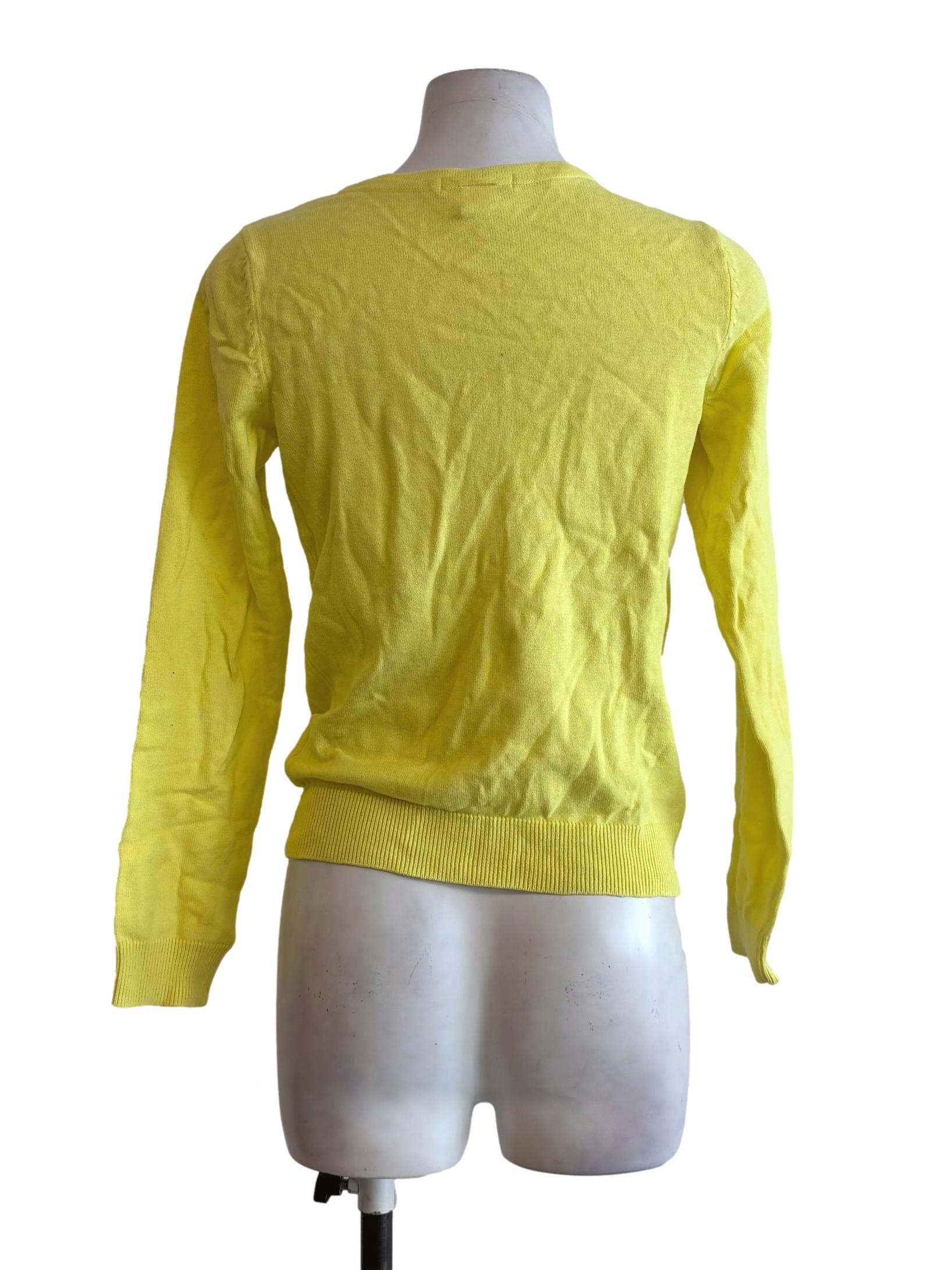 Bright Yellow Button Knit Cardigan