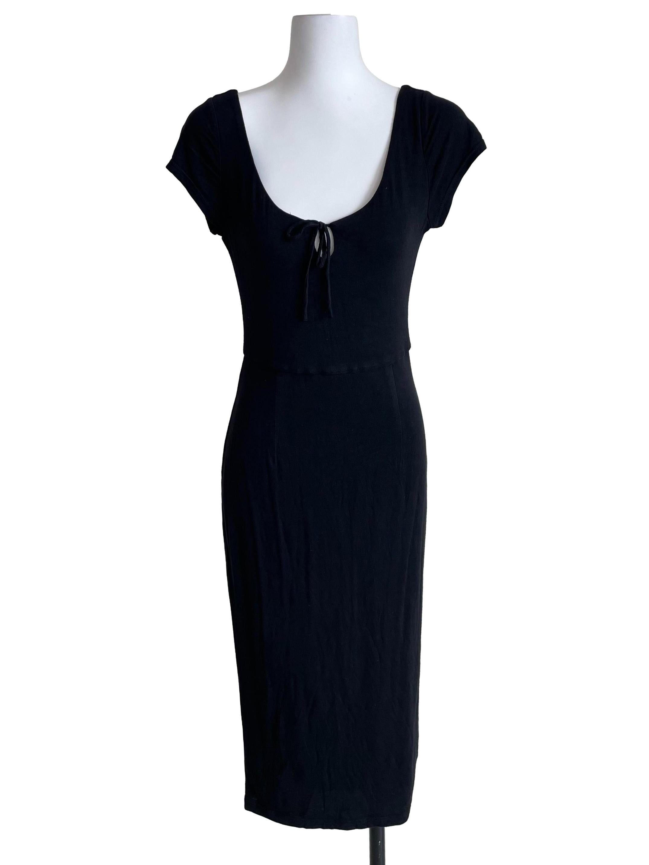 Black Scoop Neck Slip Dress