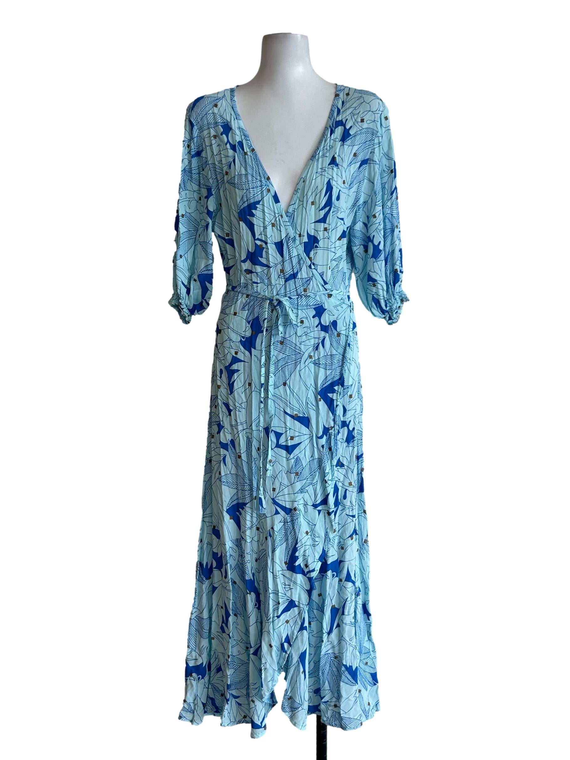 Elora Wrap Dress in Aquamarine - Blue CSN