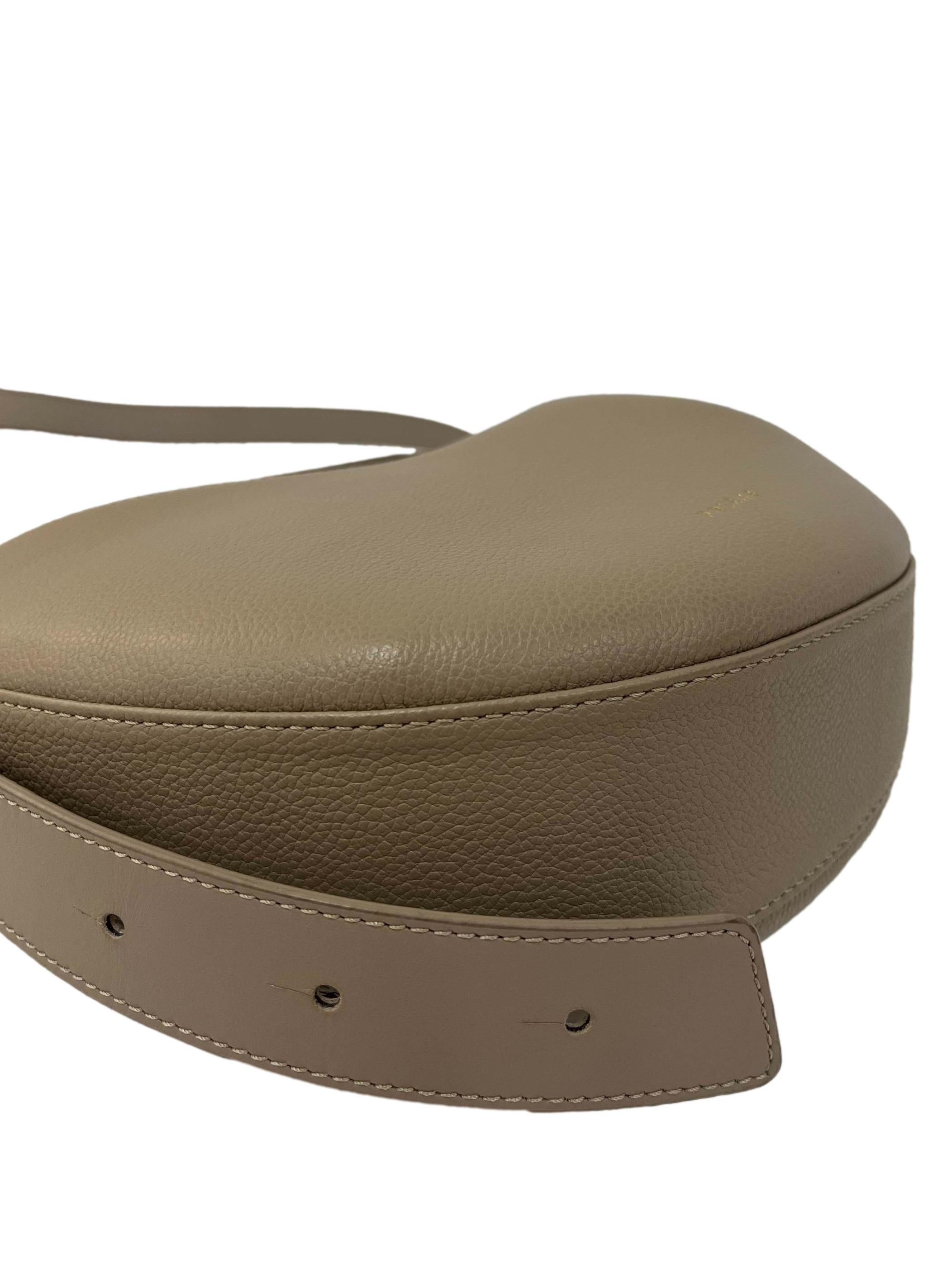 Light Grey Leather Polene Crossbody Bag CSN