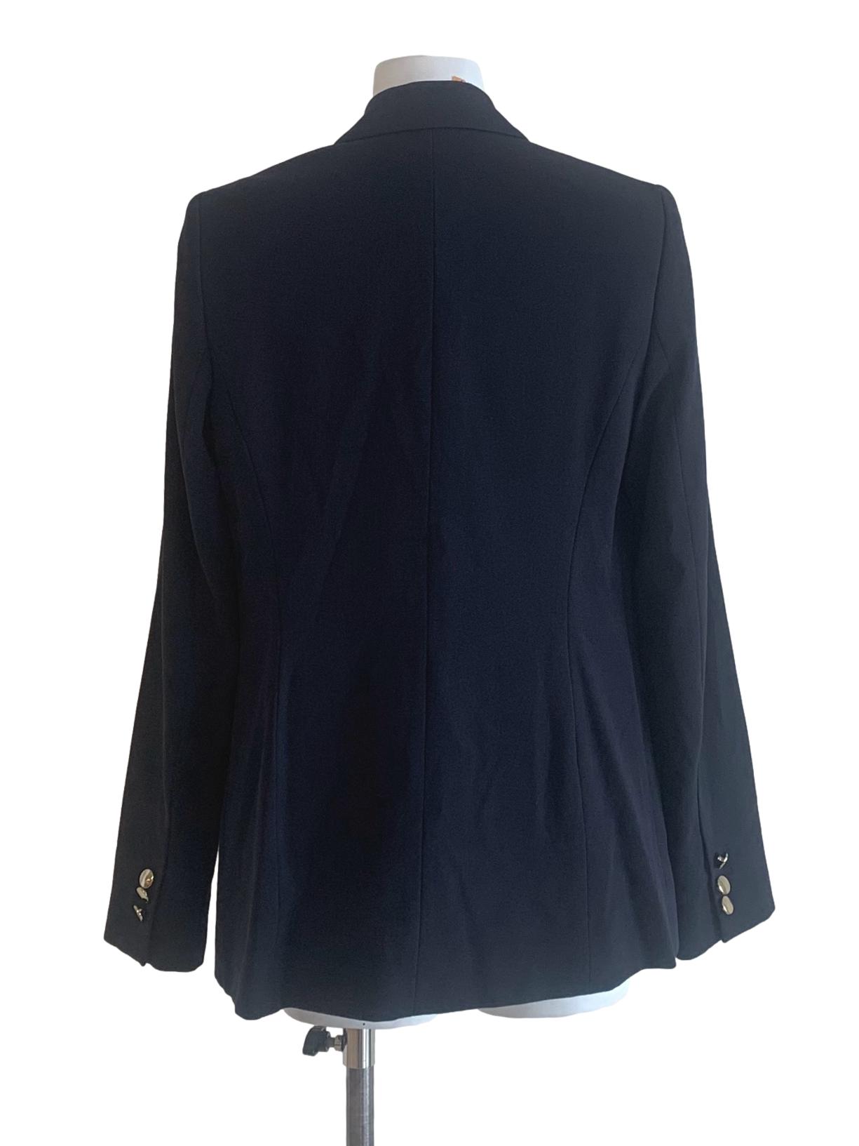 Navy Blue Double Breasted Three Lines Blazer
