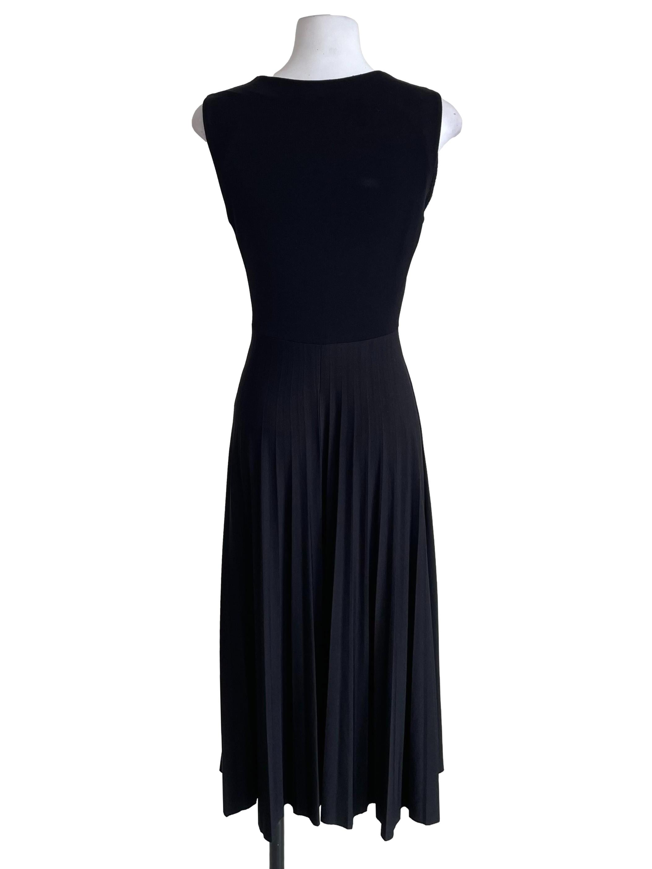 Crow Black Wendy Wrap Accordion Dress