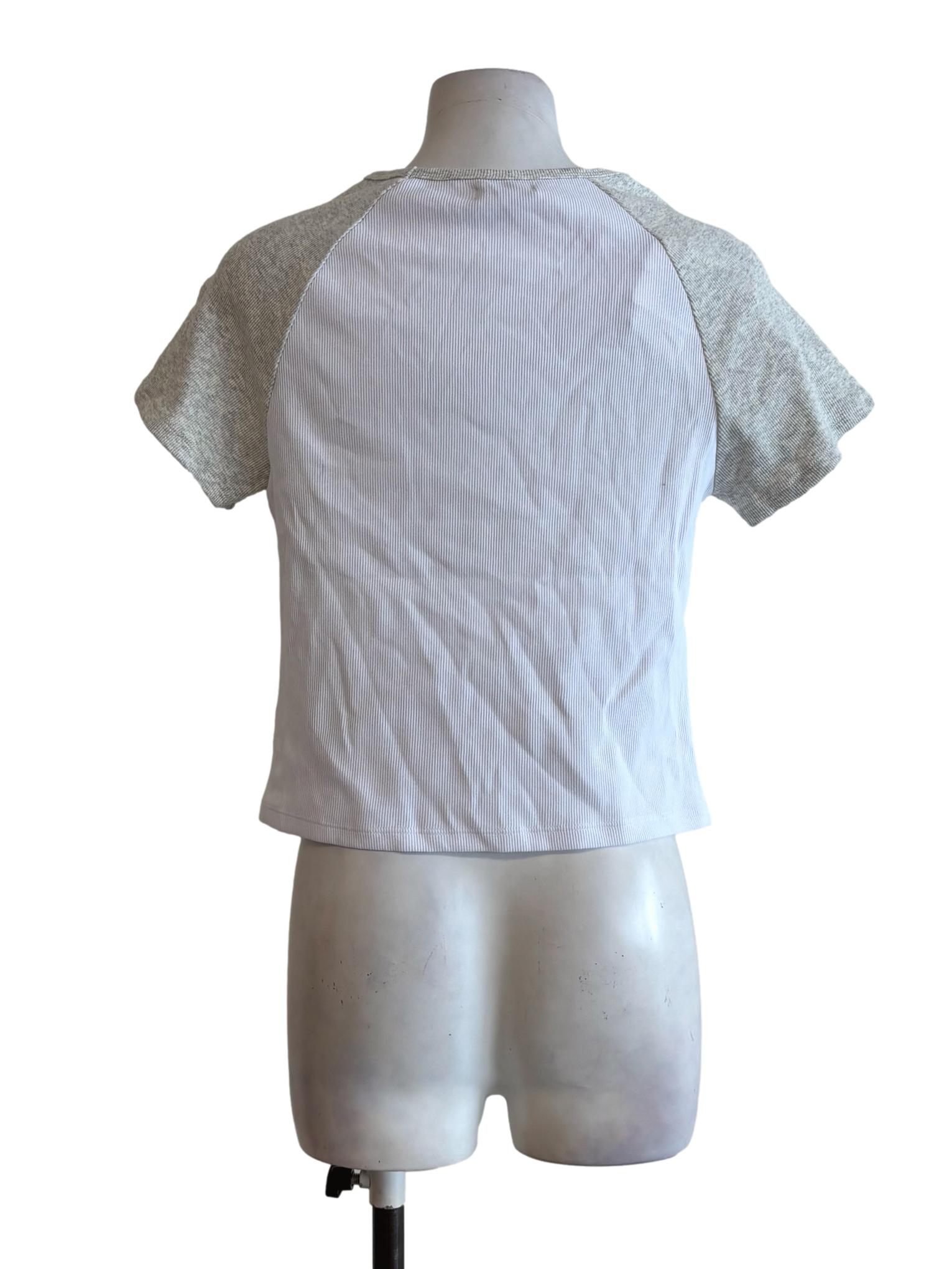White And Grey Ribbed Tank Top