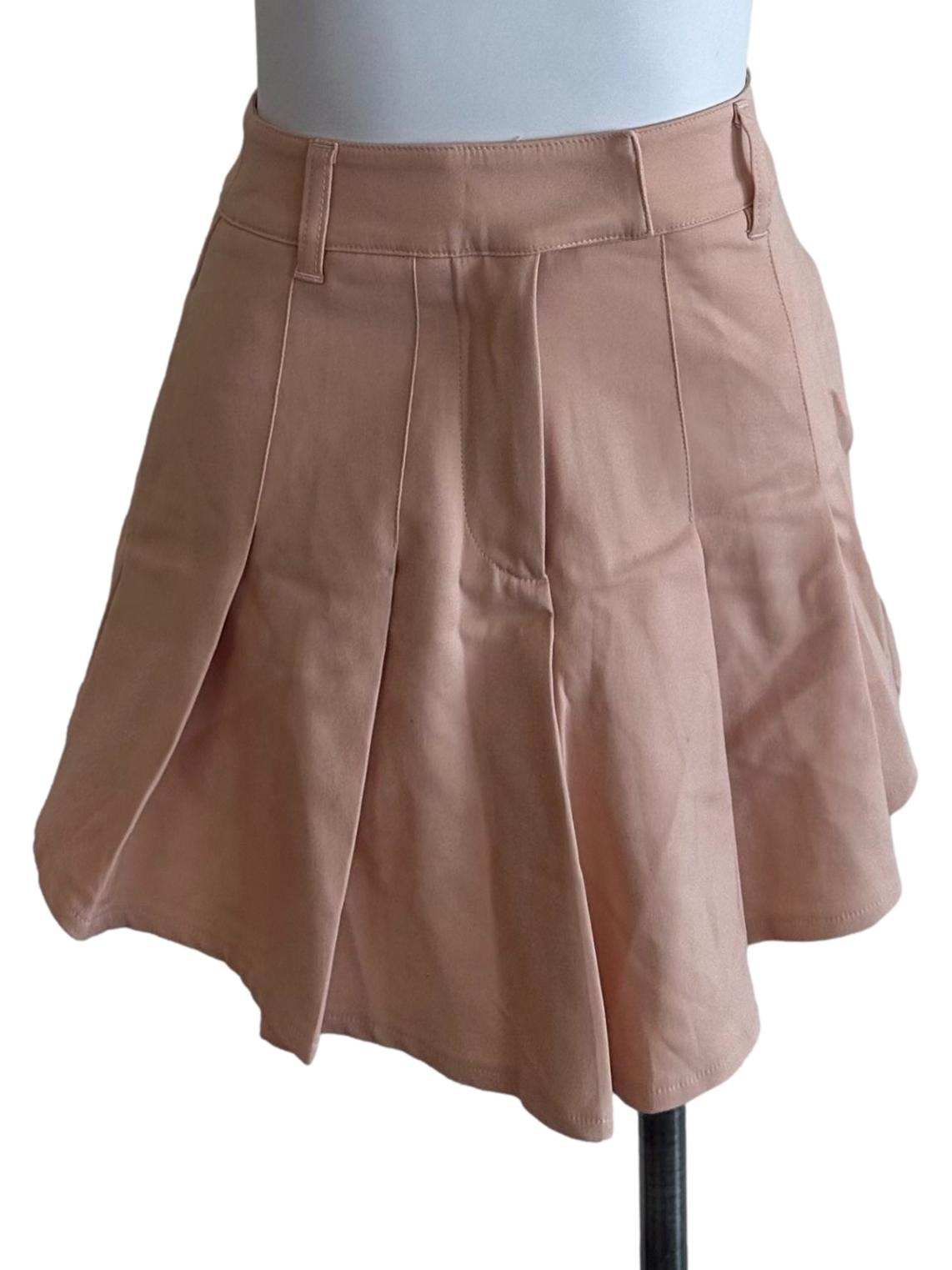 Light Beige Pleated Skorts