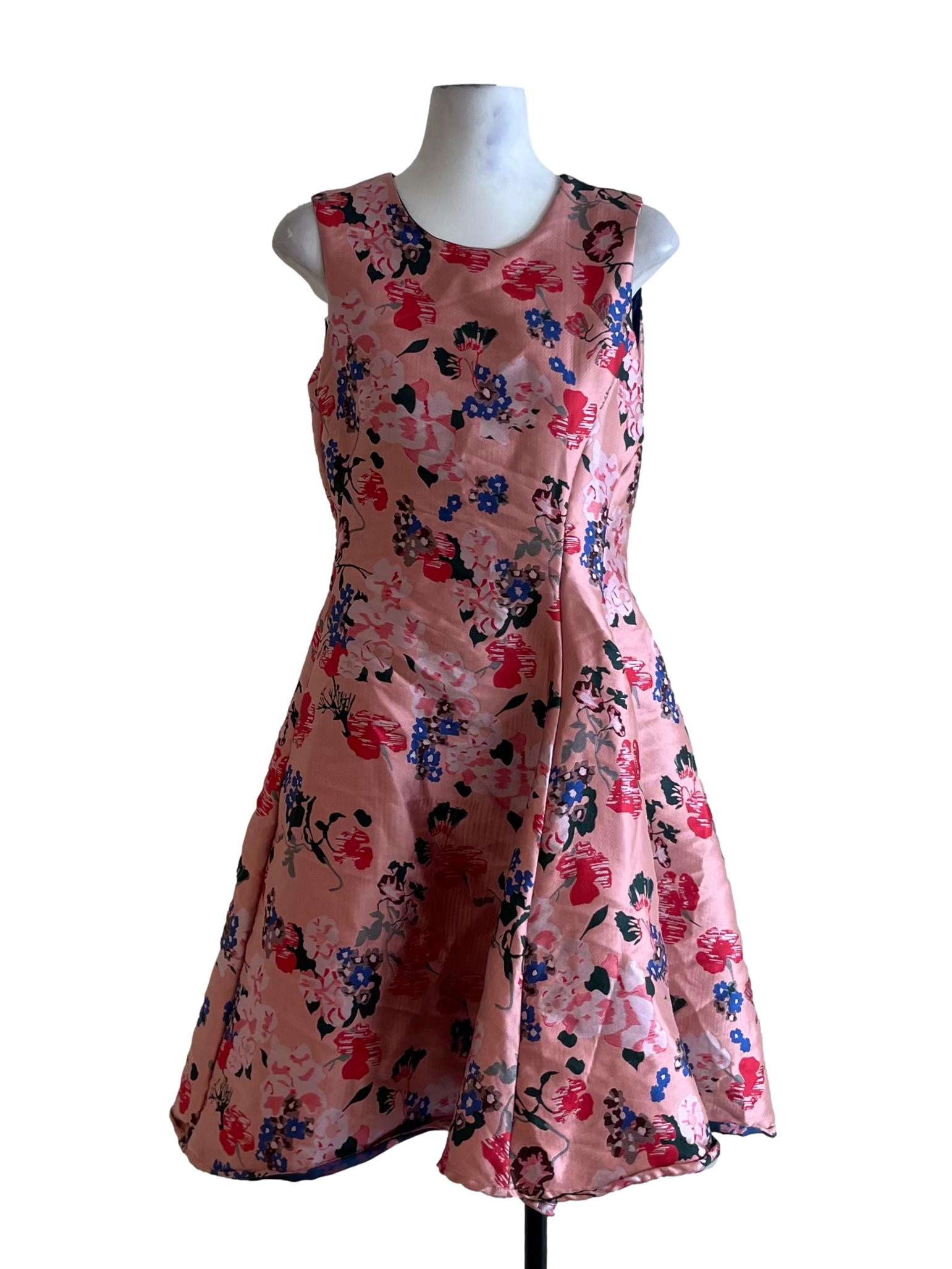 Pink Floral A-Line Dress