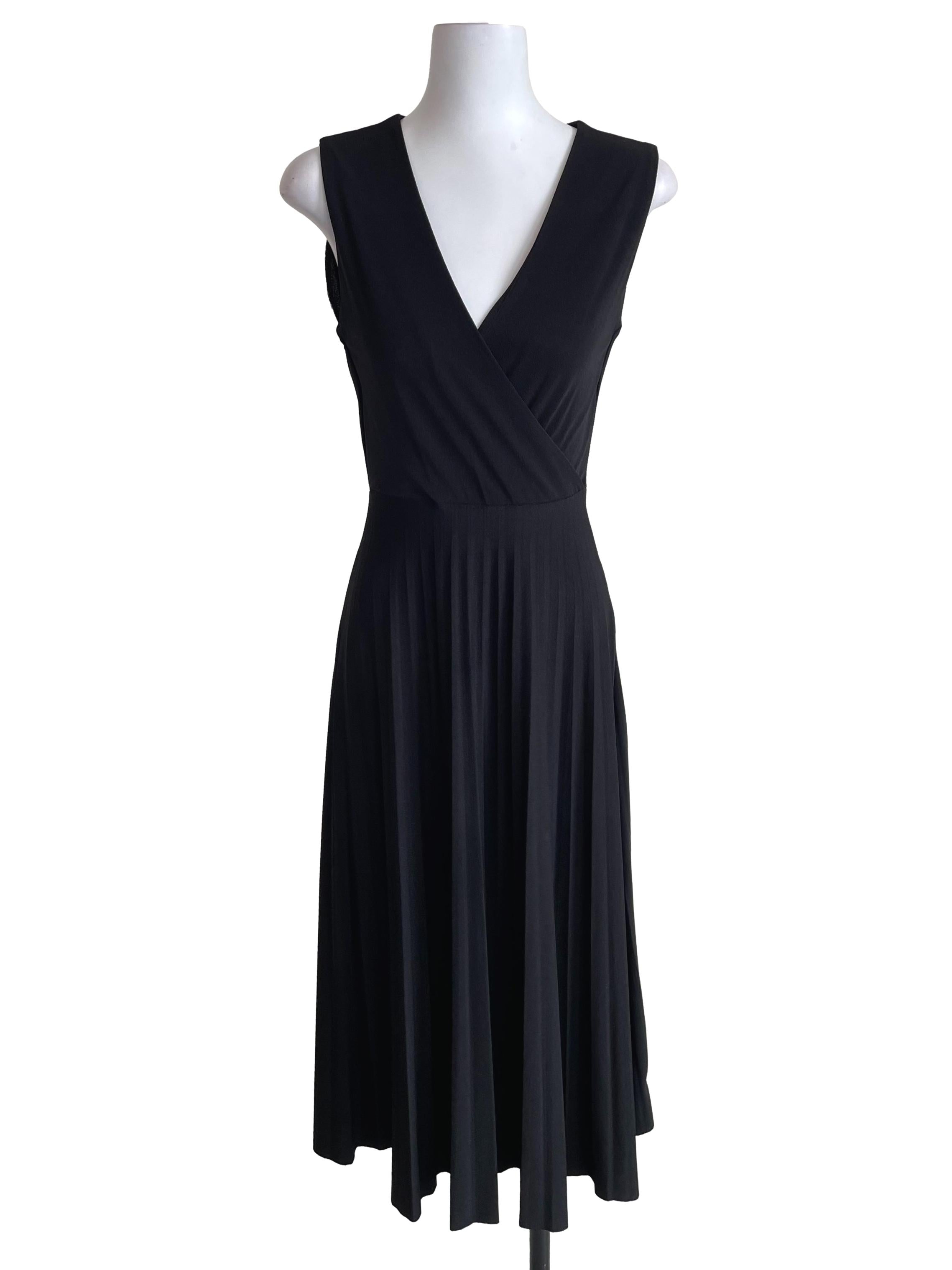 Crow Black Wendy Wrap Accordion Dress