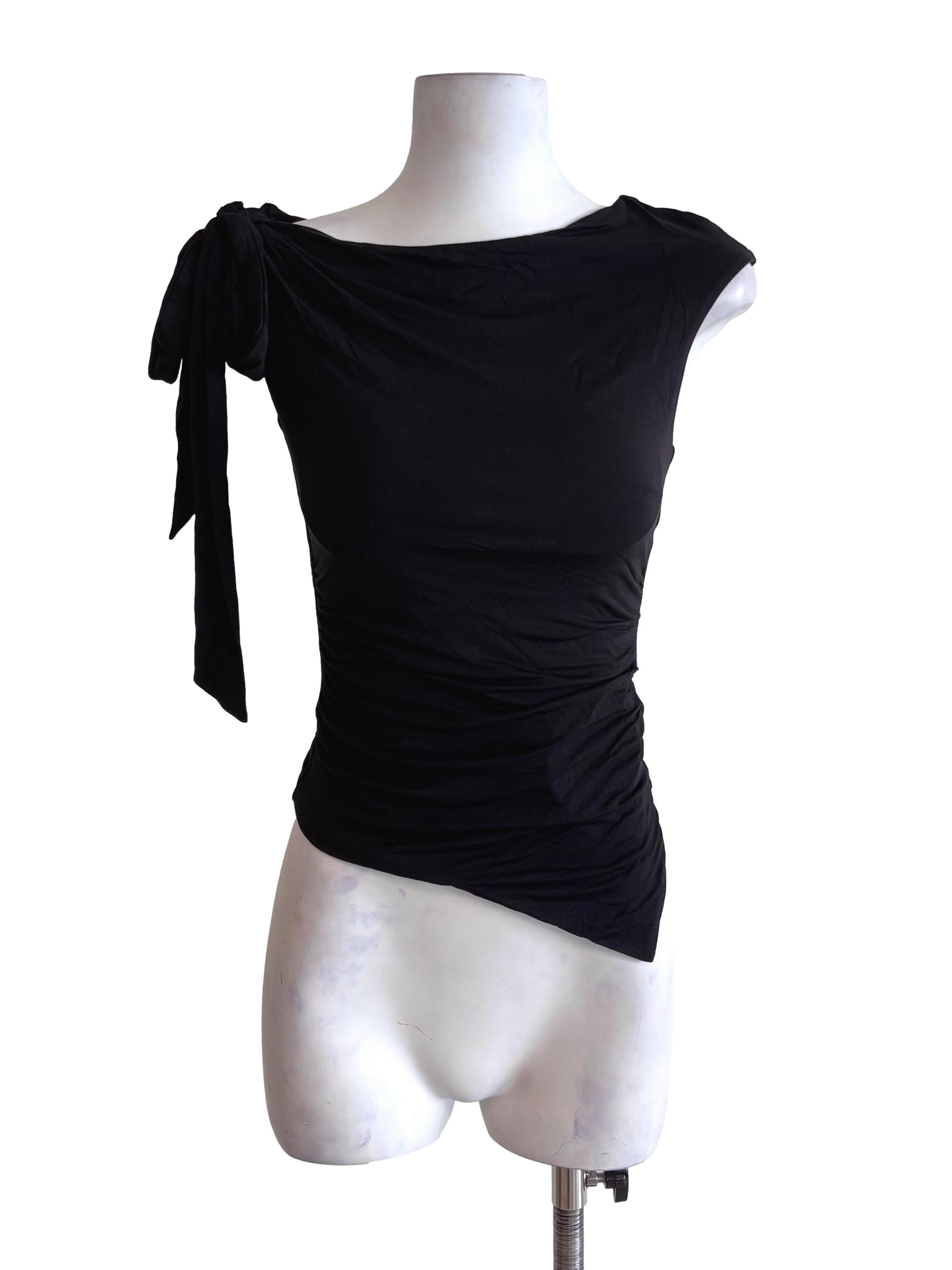 Black Ruched Padded Top