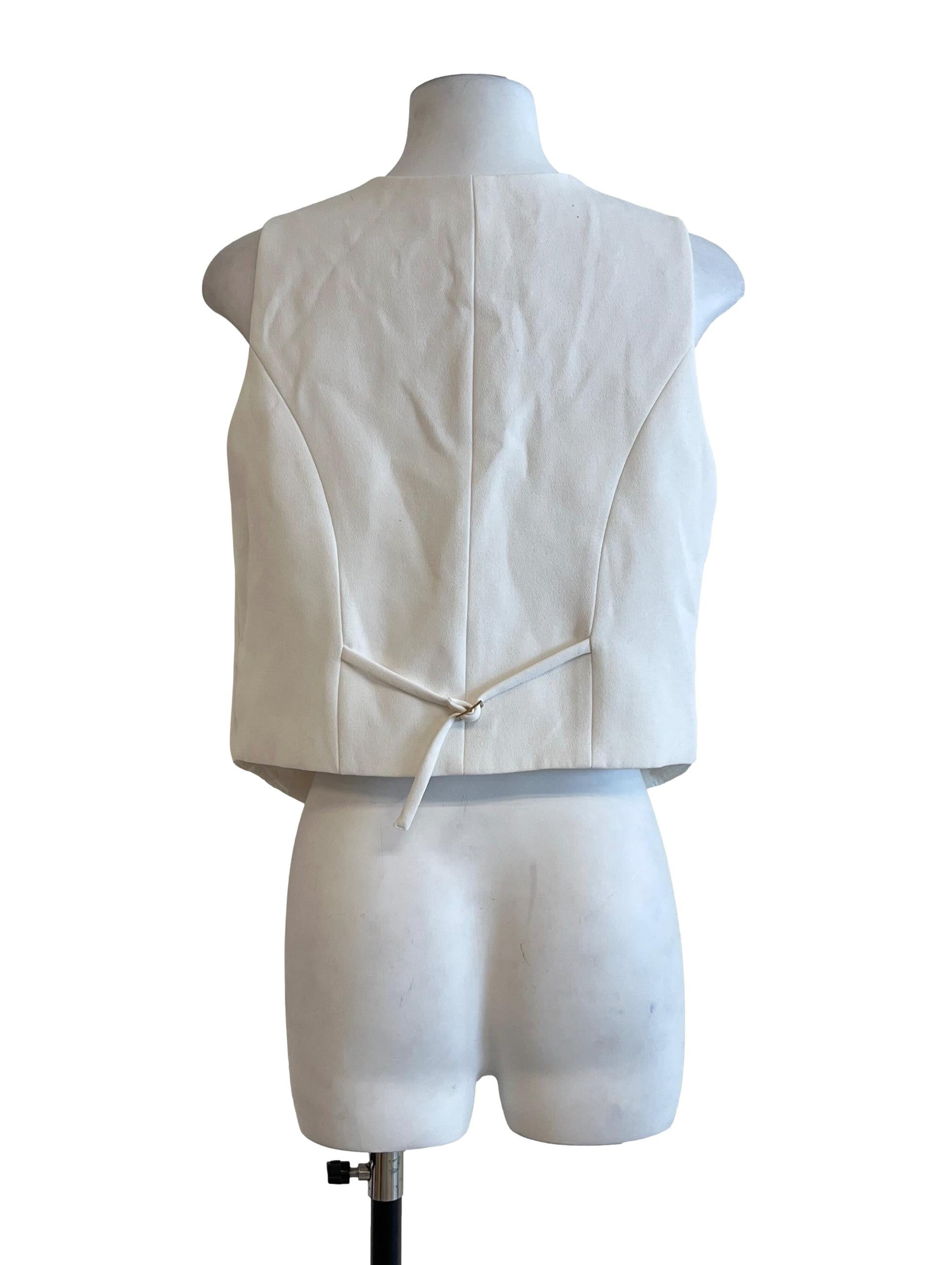 Daisy White V-Neck Vest