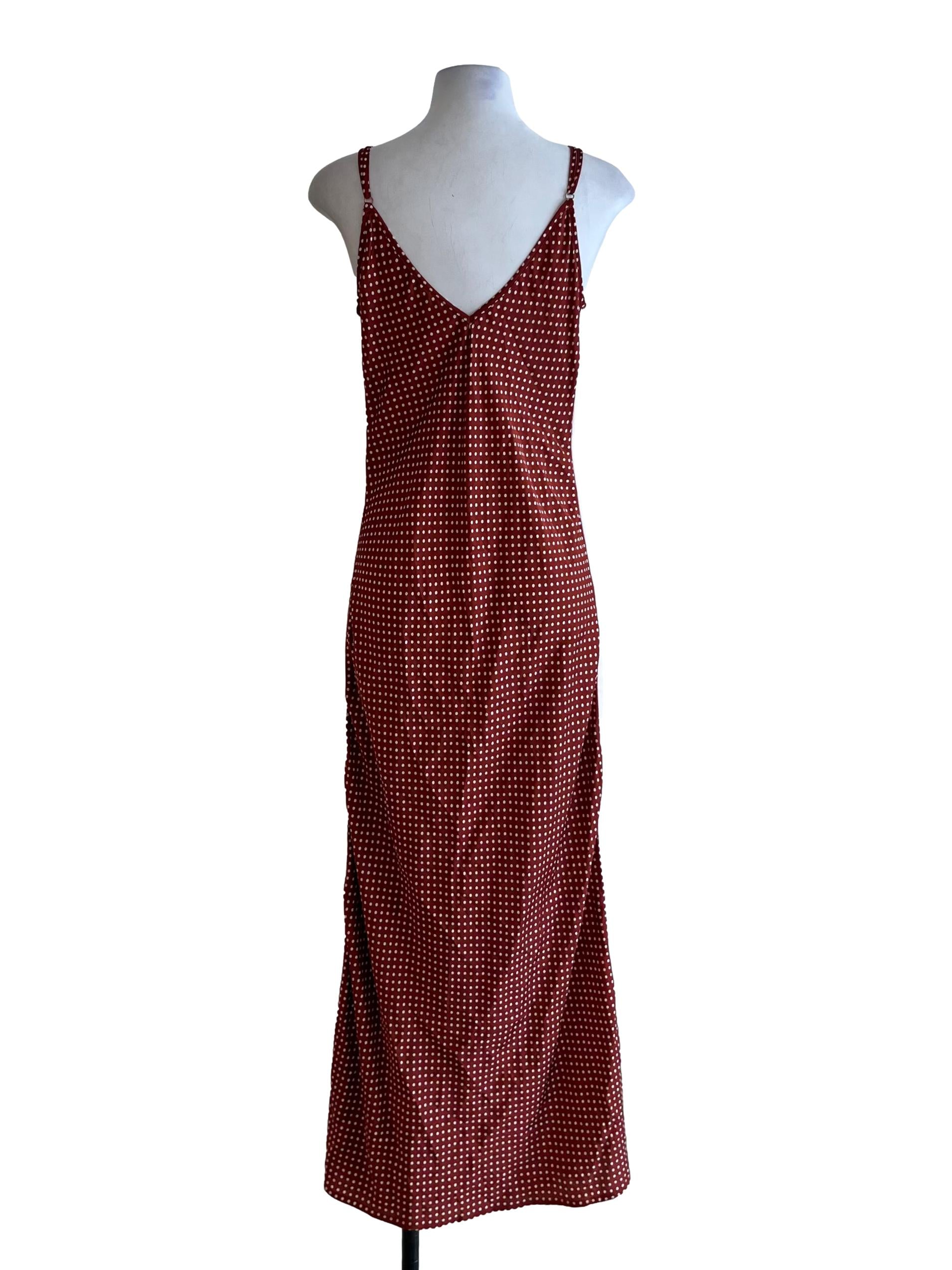 Cinnamon Brown Polka Dot Sheath Dress