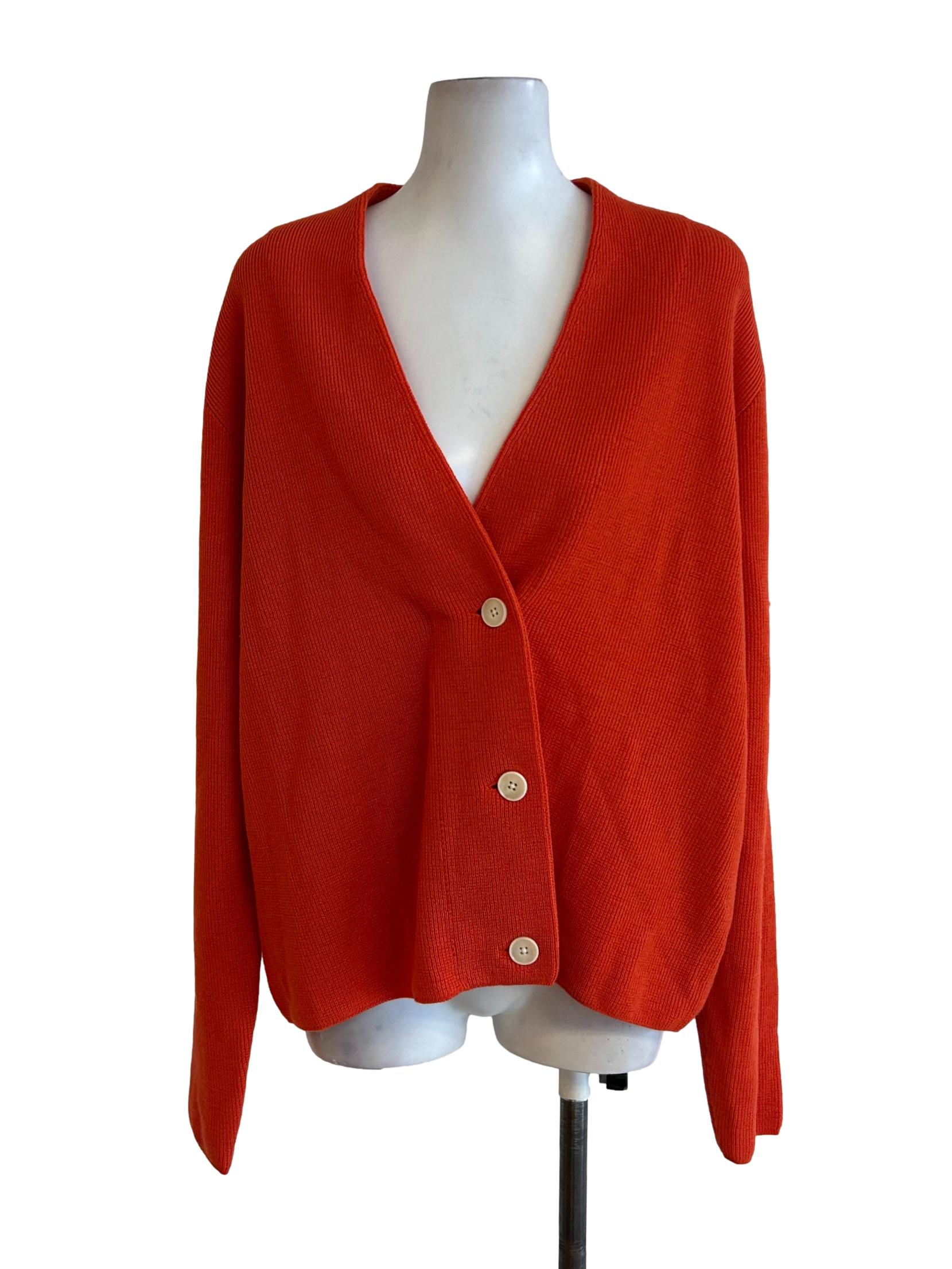 Appenzell Cardigan - Merino Wool Wrap Cardigan In Orange CSN
