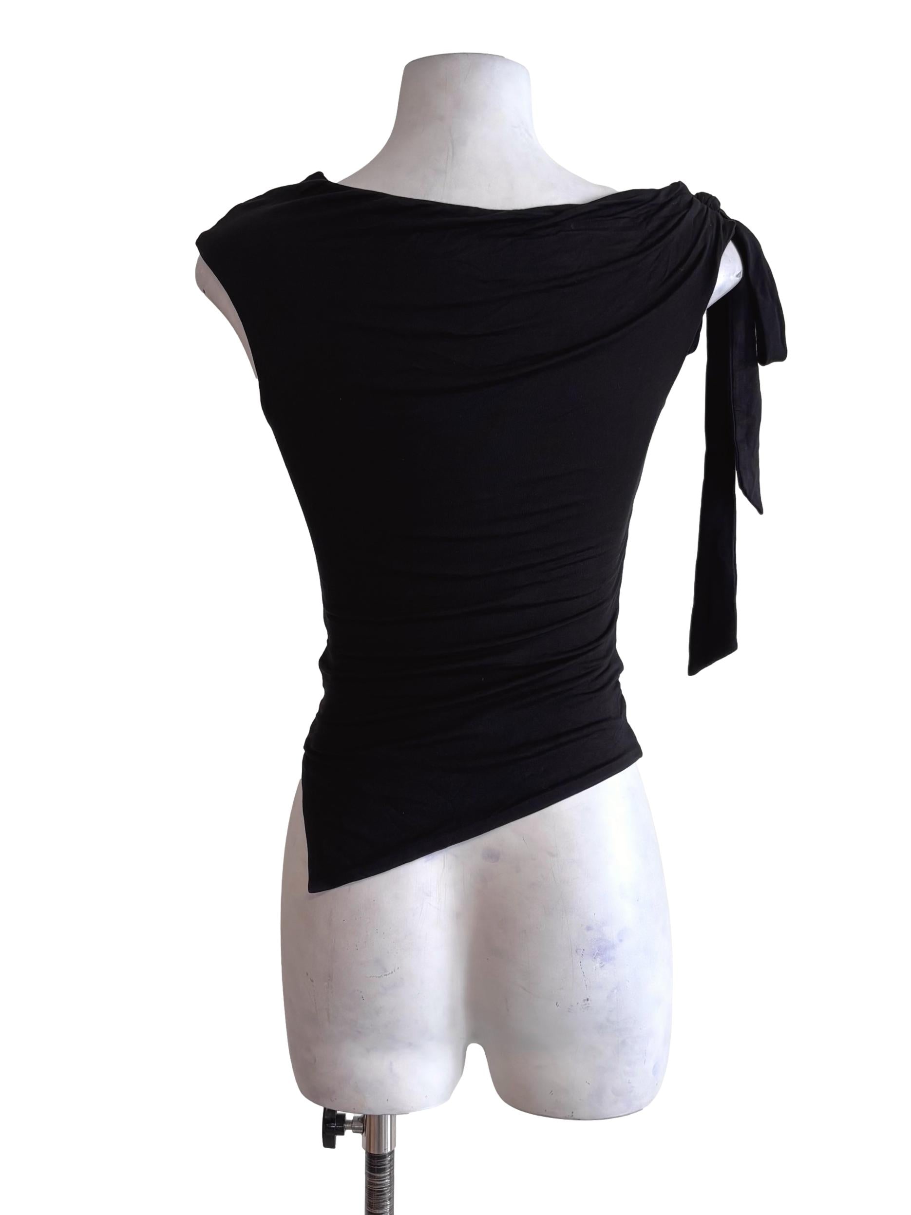 Black Ruched Padded Top