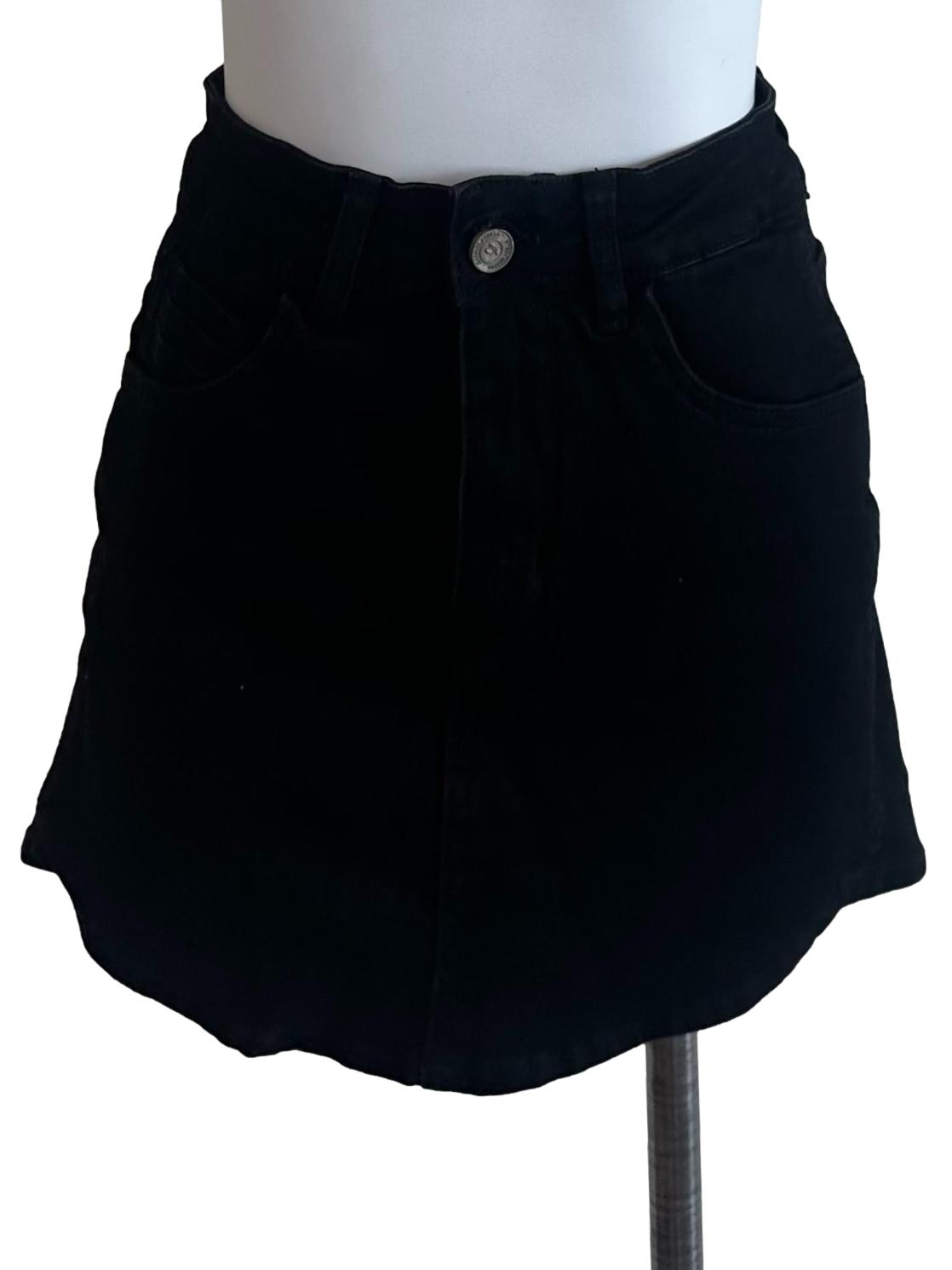Charcoal Black Denim Skorts