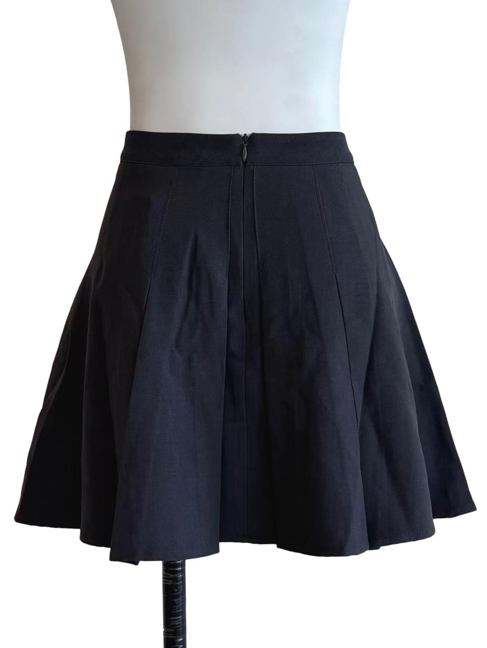 Charcoal Grey Pleated Mini Skirt