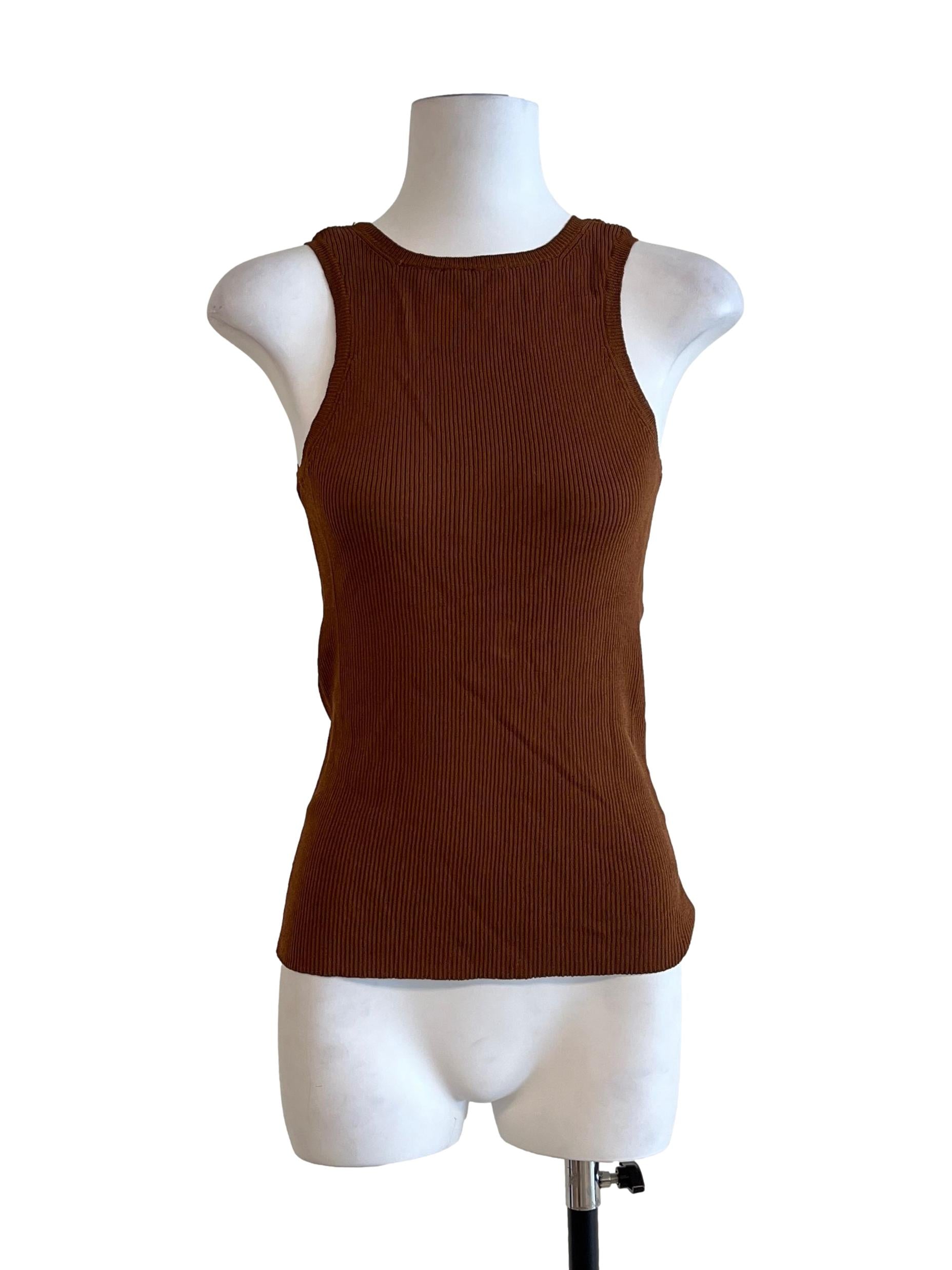 Tawny Brown Sleeveless Top