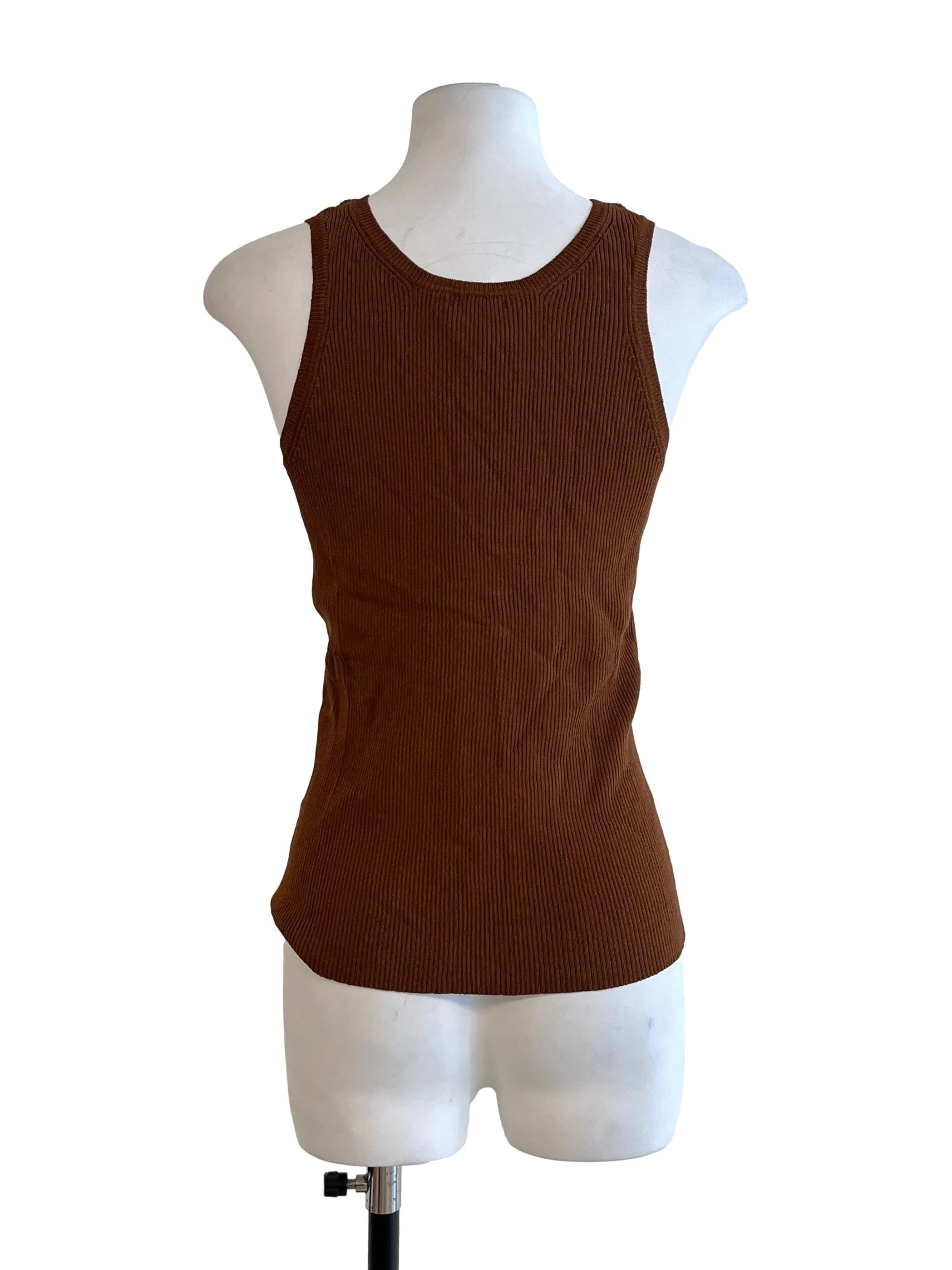 Tawny Brown Sleeveless Top
