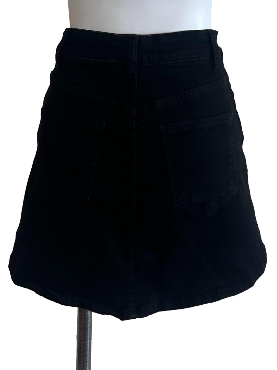 Charcoal Black Denim Skorts