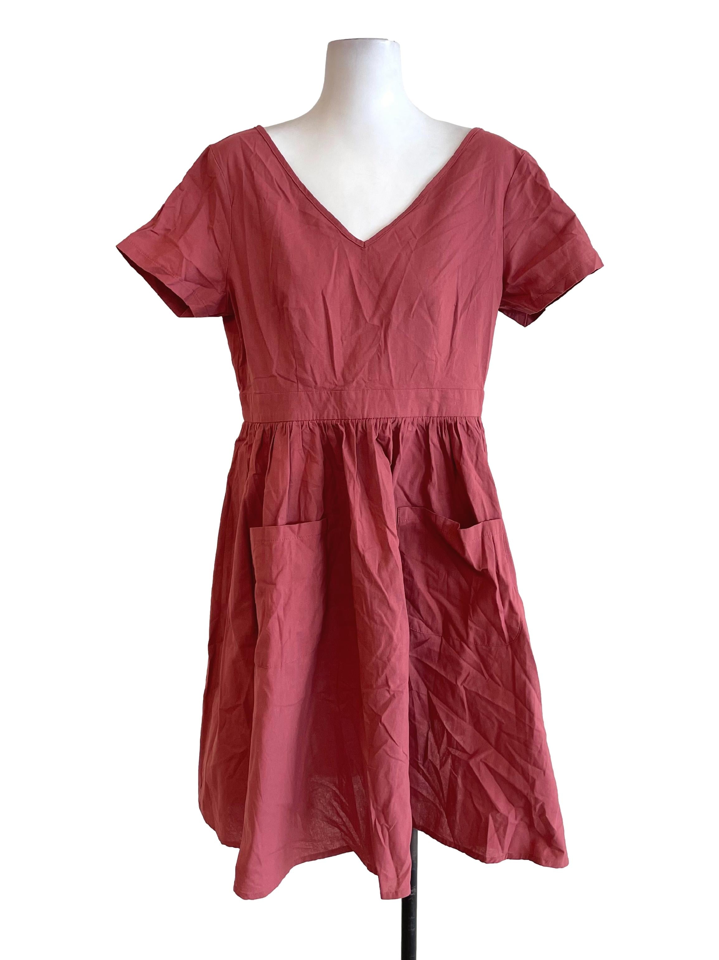 Dark Pink Open Back Bouffant Dress