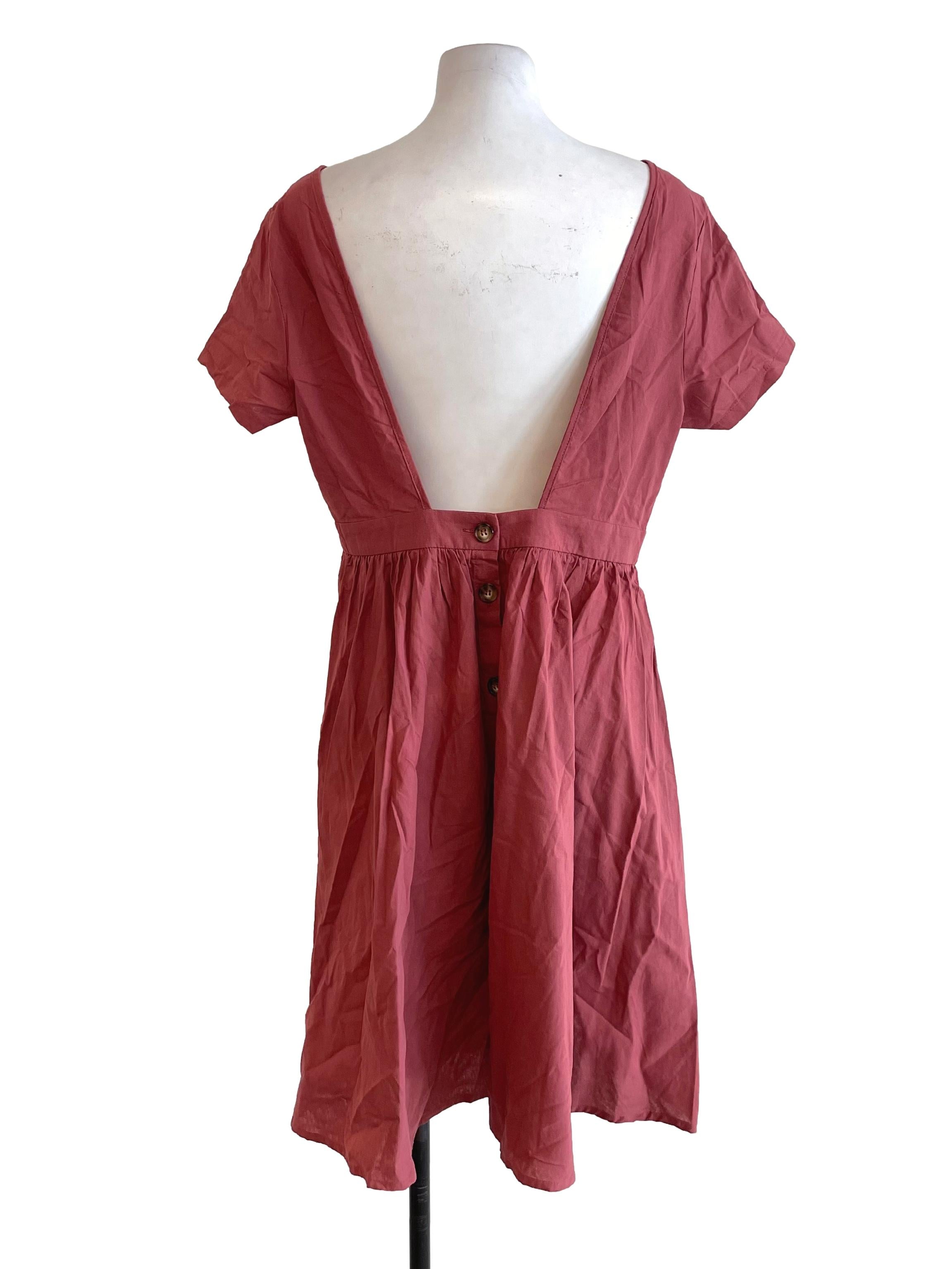 Dark Pink Open Back Bouffant Dress