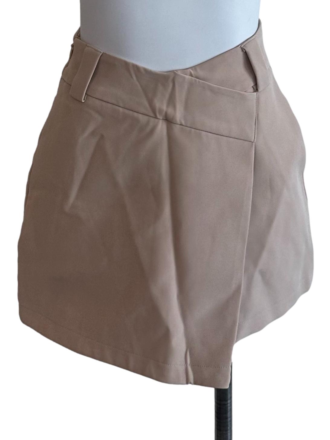 Sand Beige Asymmetric Skorts