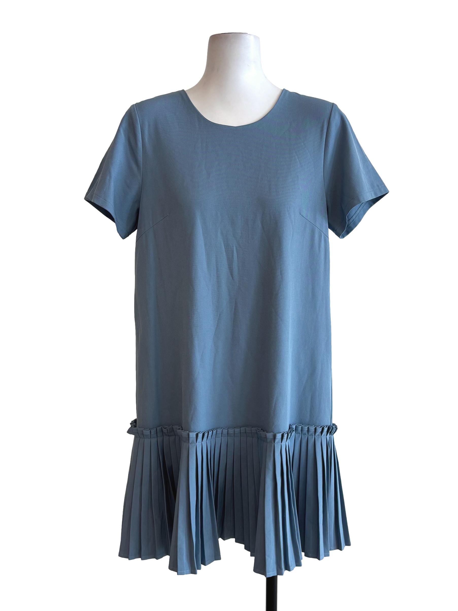 Pacific Blue Short Sleeve Straight Dress