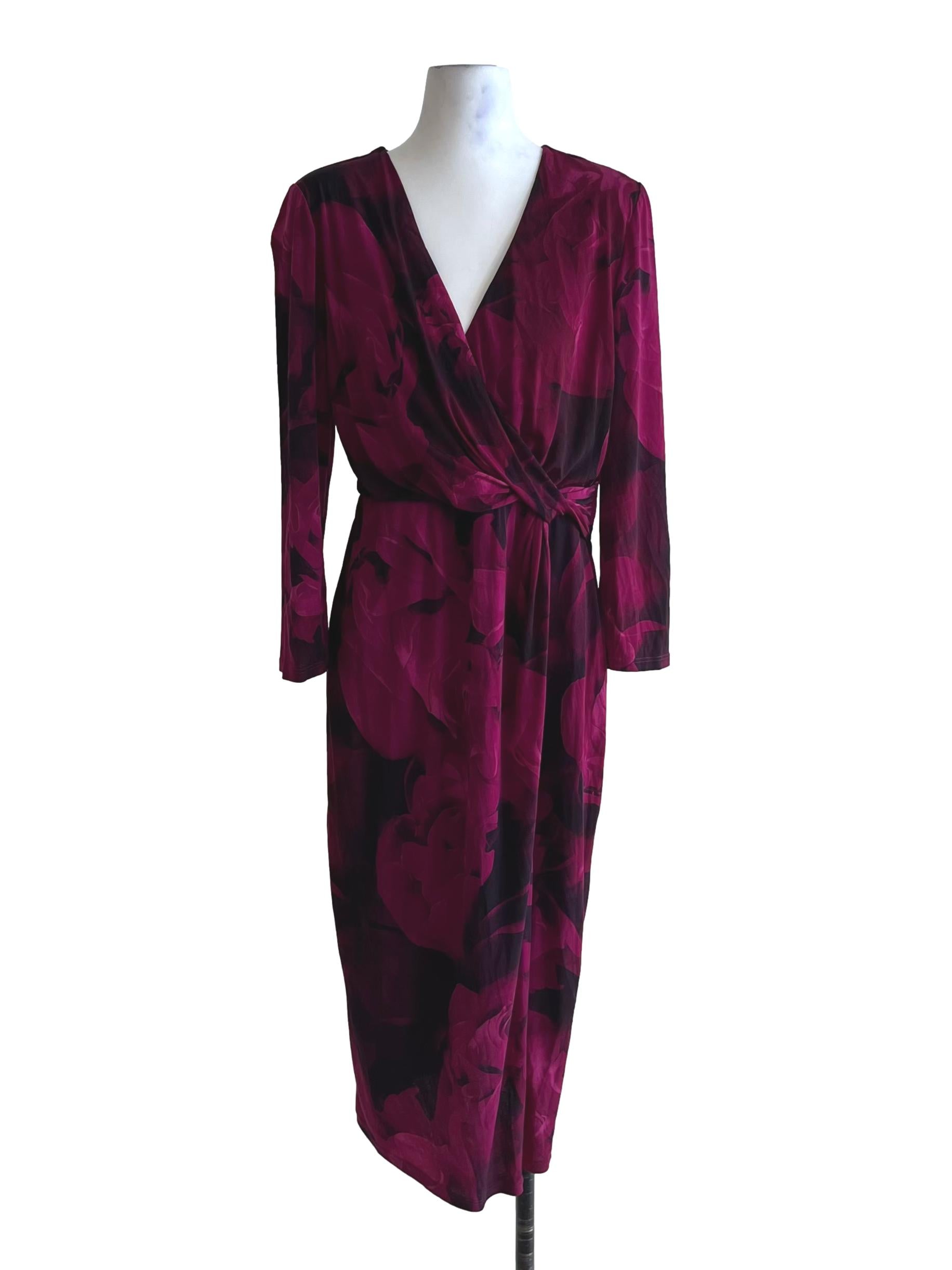Plum Purple V-Neckline Empire Dress