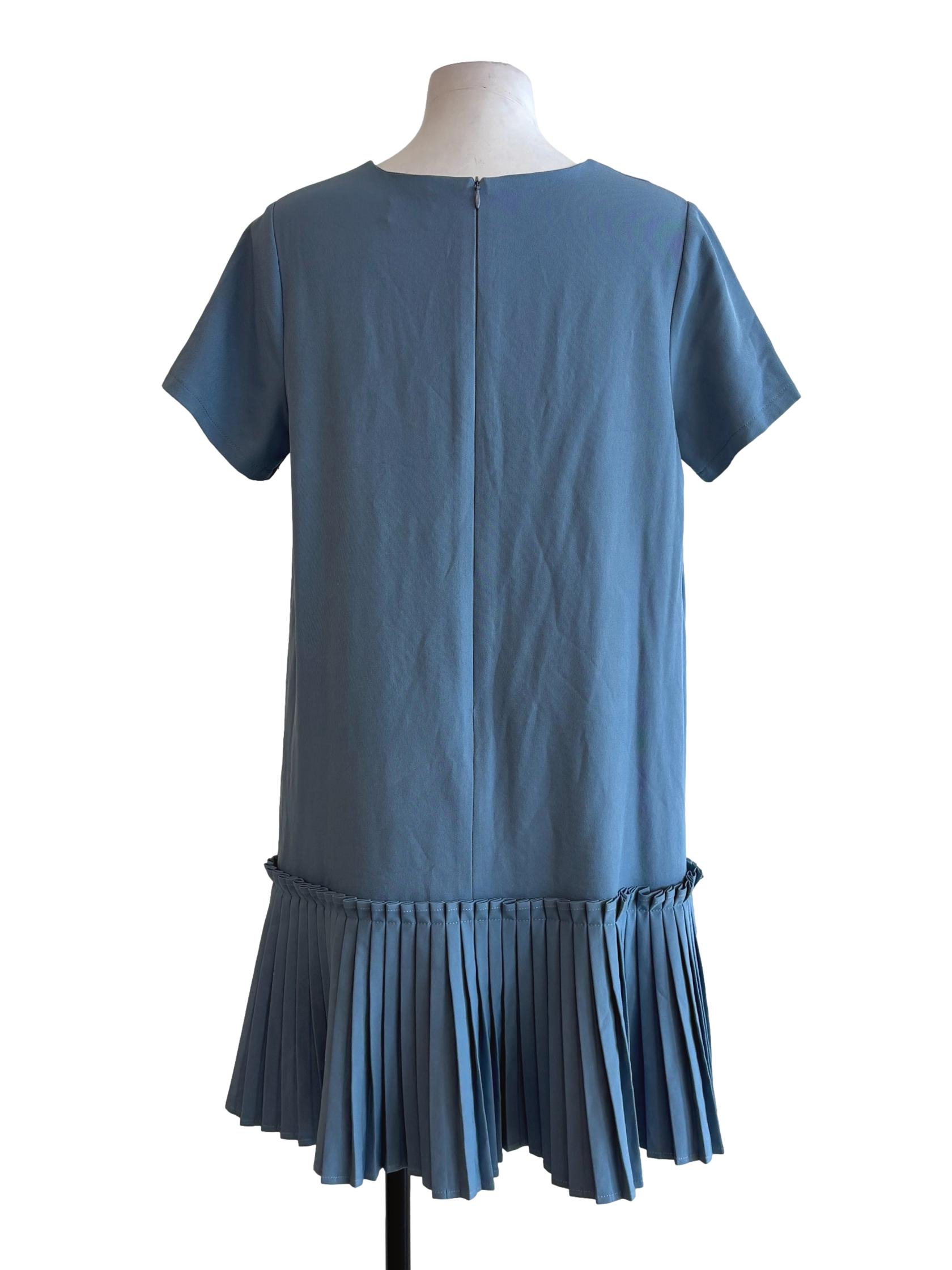 Pacific Blue Short Sleeve Straight Dress
