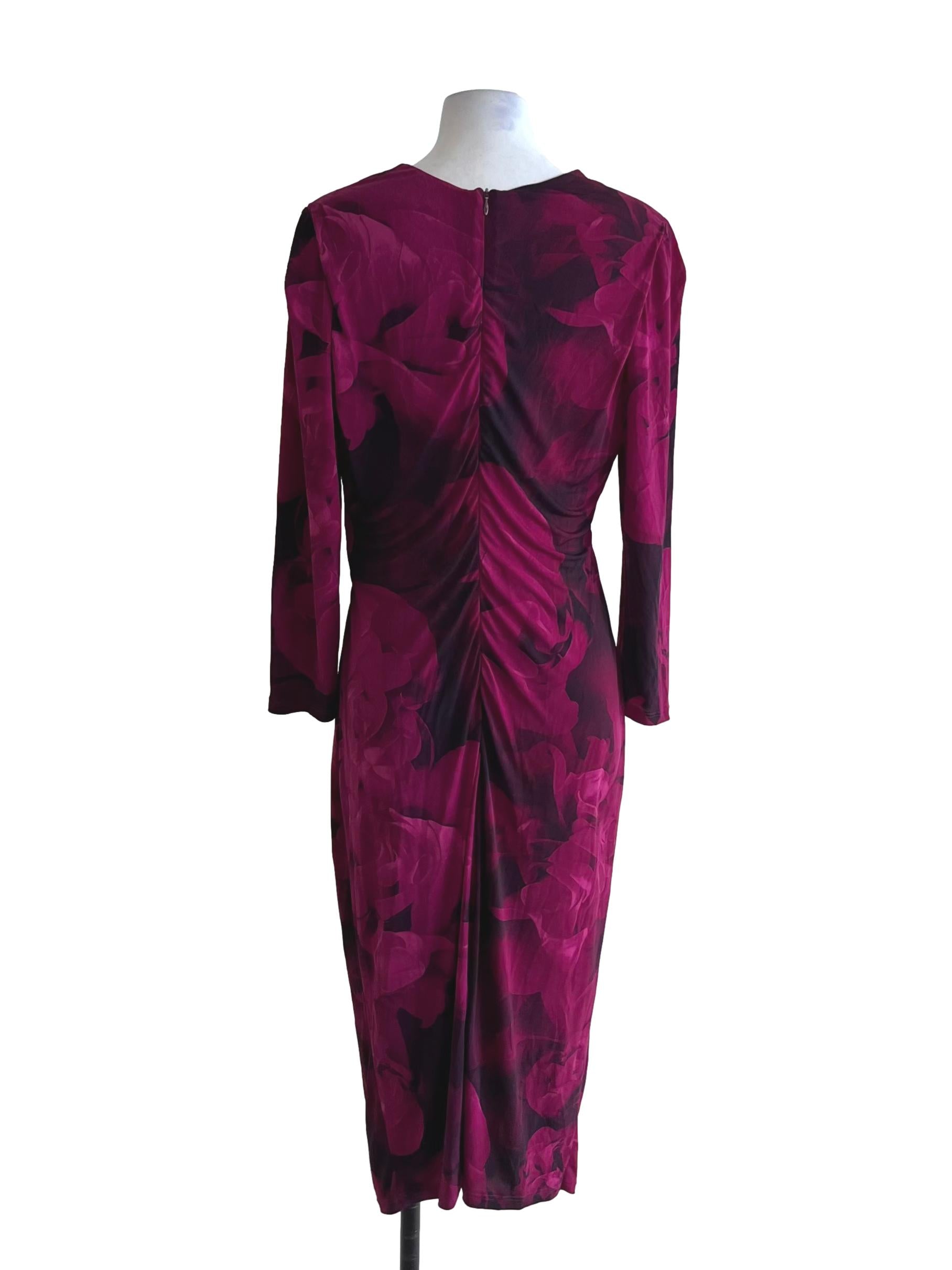 Plum Purple V-Neckline Empire Dress