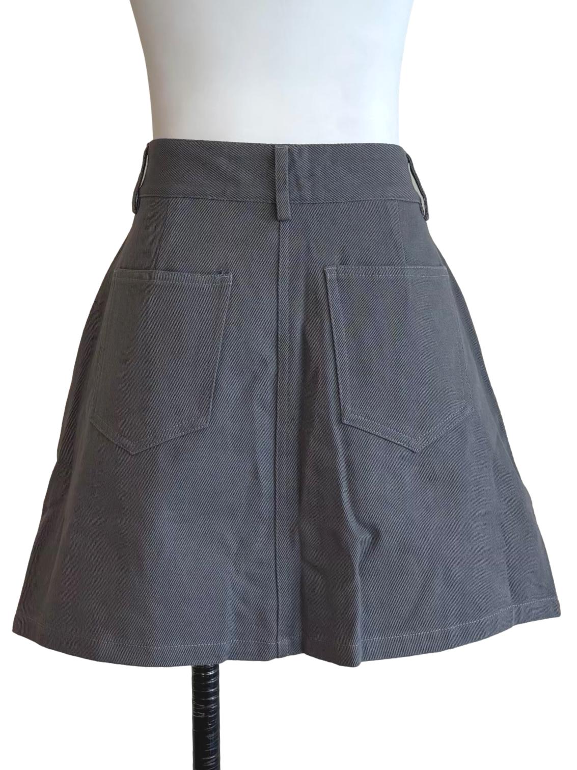 Echo Grey Denim Mini Skirt