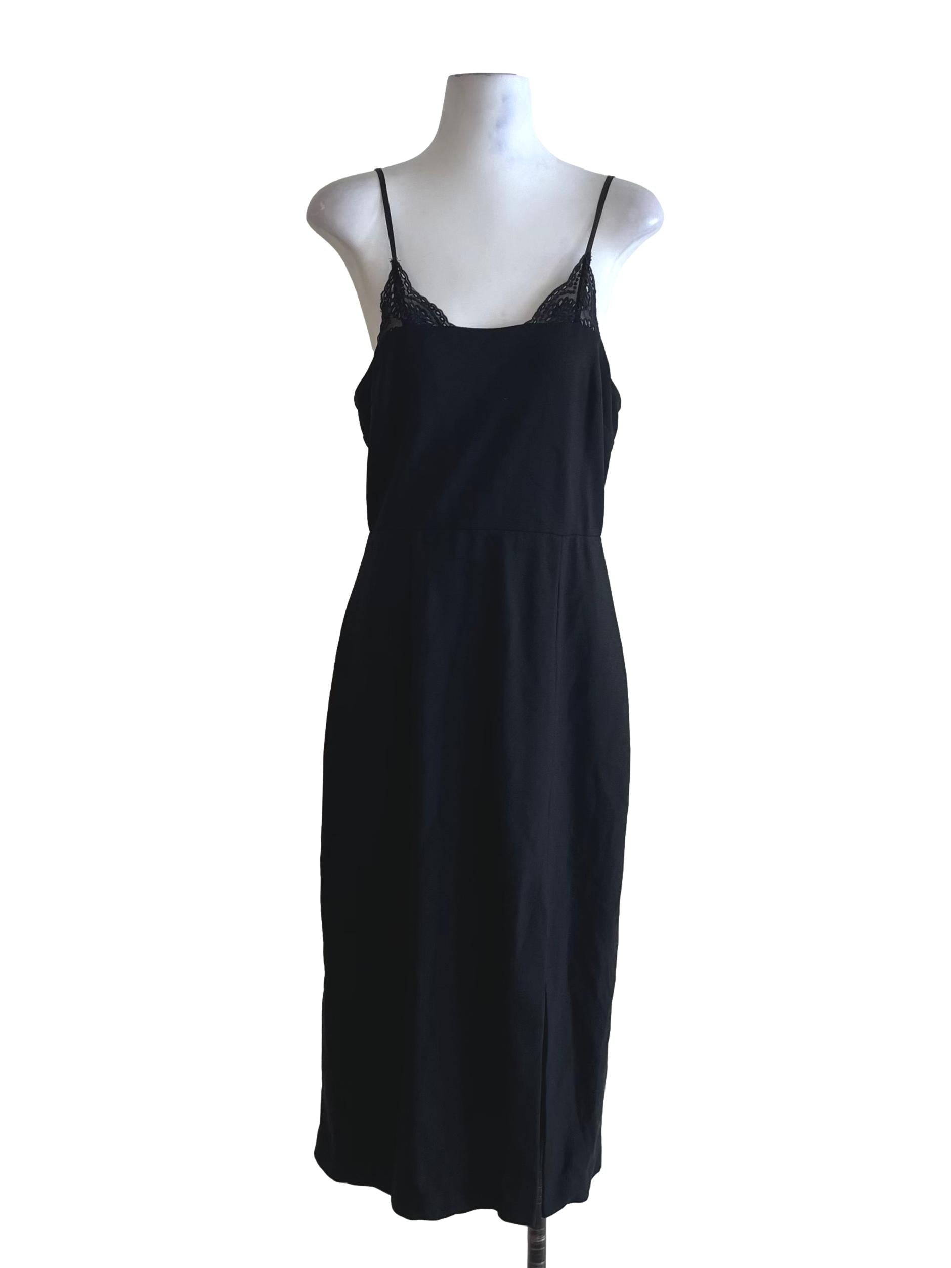 Black Spaghetti Strap A-Line Dress